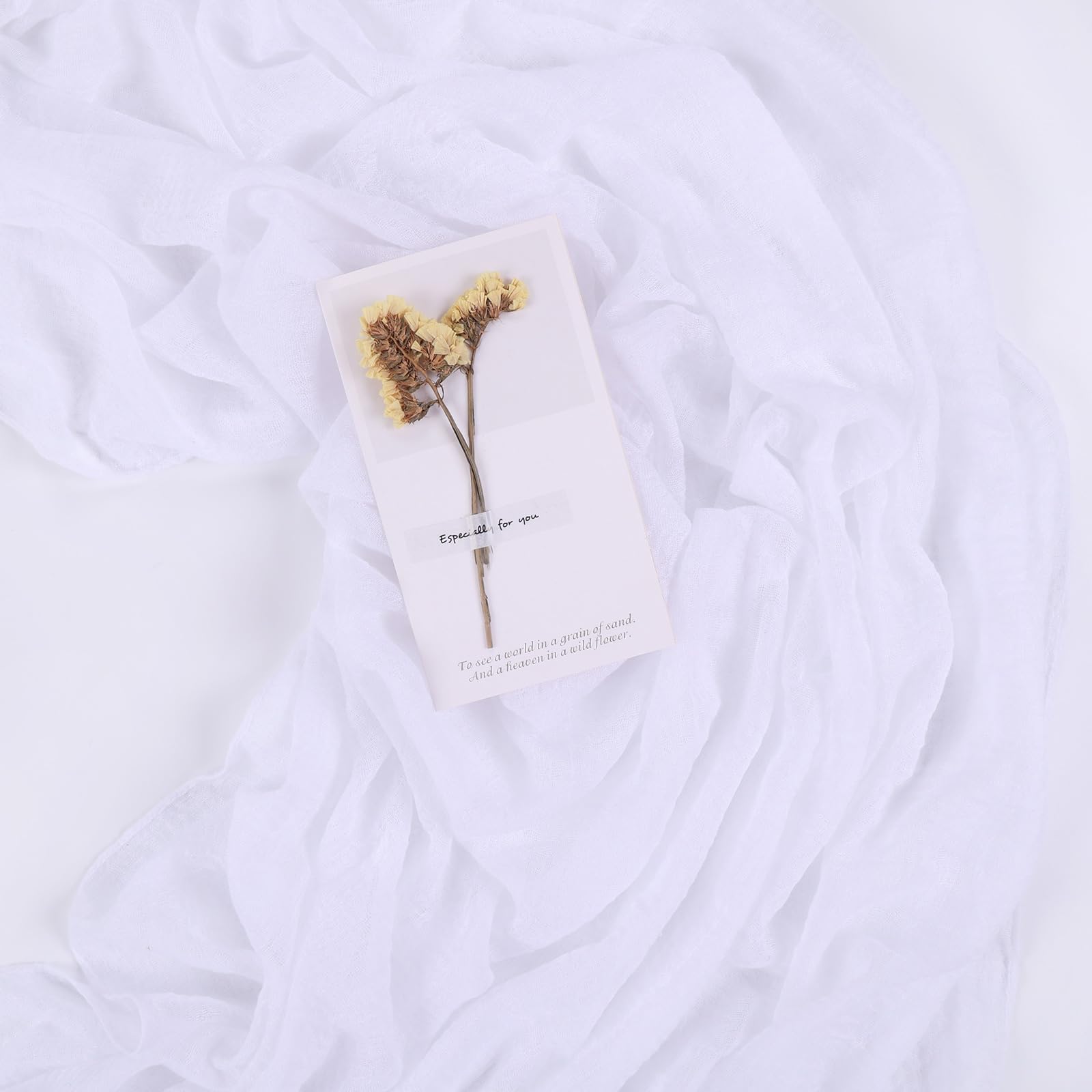 Sajoo White Cheesecloth Table Runner 10Ft Boho Gauze Table Runner For Wedding Baby Bridal Shower Party 35X120 Inches Rustic Chee