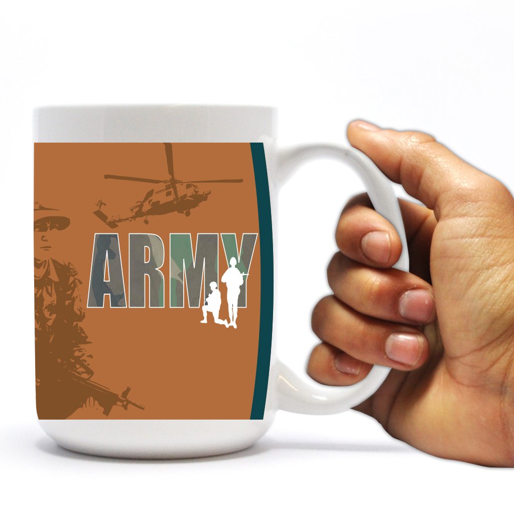 VictoryStore Ceramic Mugs - Military, US Army Coffee Mug, 15 ounces