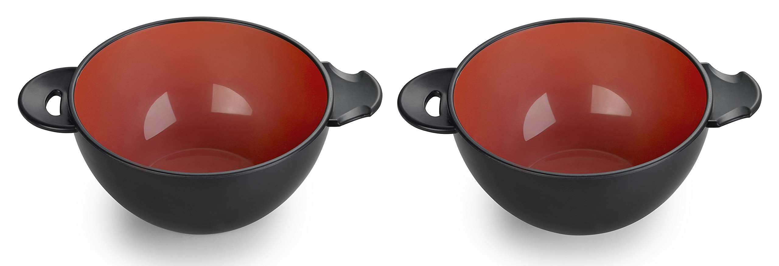 Ozeri Earth Ramen Bowl 6-Piece Set, Made From Plant-Derived And Other Natural Materials 993 Ml, Black With Red