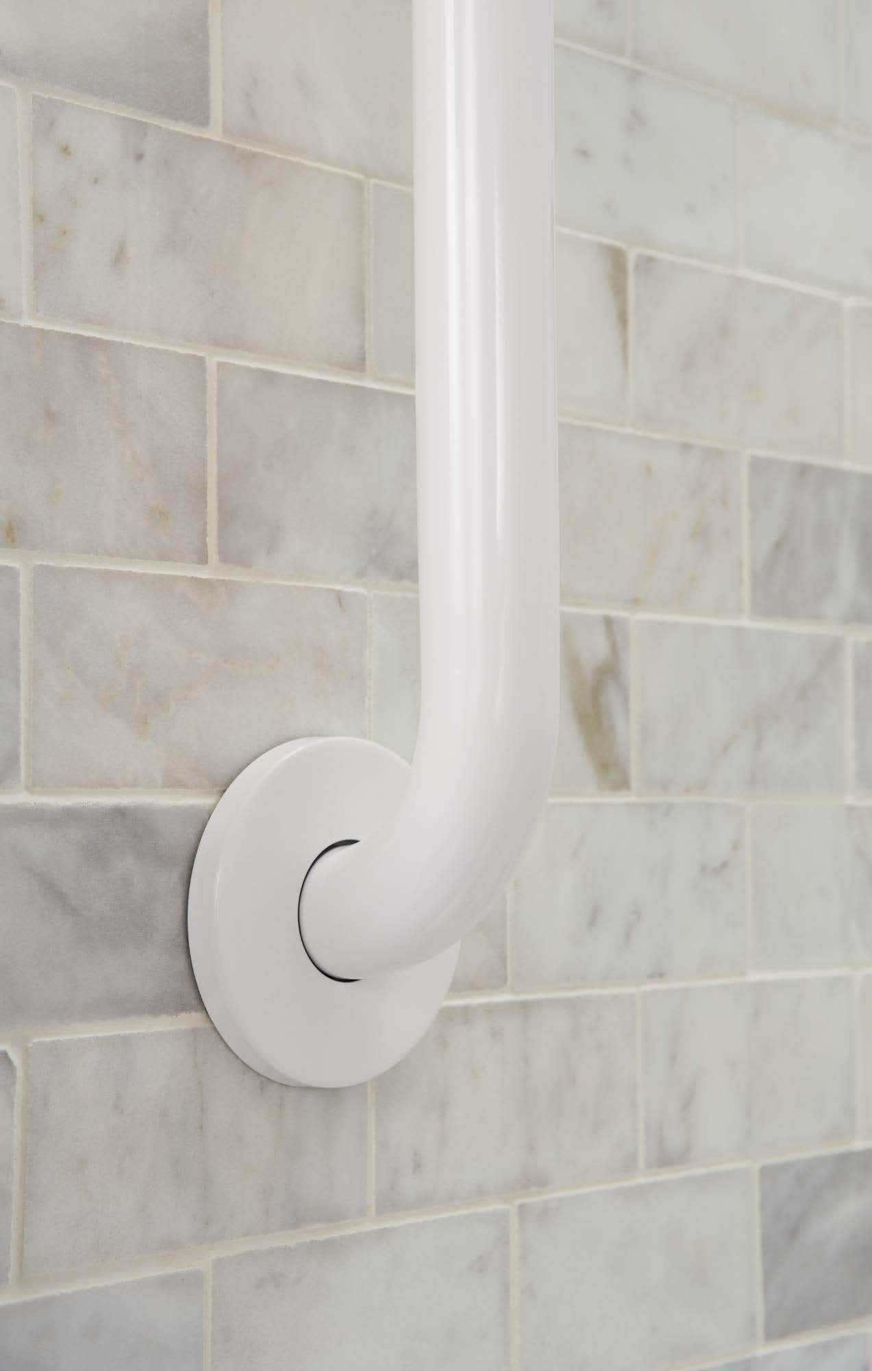 Moen Bathroom Safety 24-Inch Shower Grab Bar With A Slip-Resistant Peened Texture And Concealed Screws For Handicapped Or Elderl