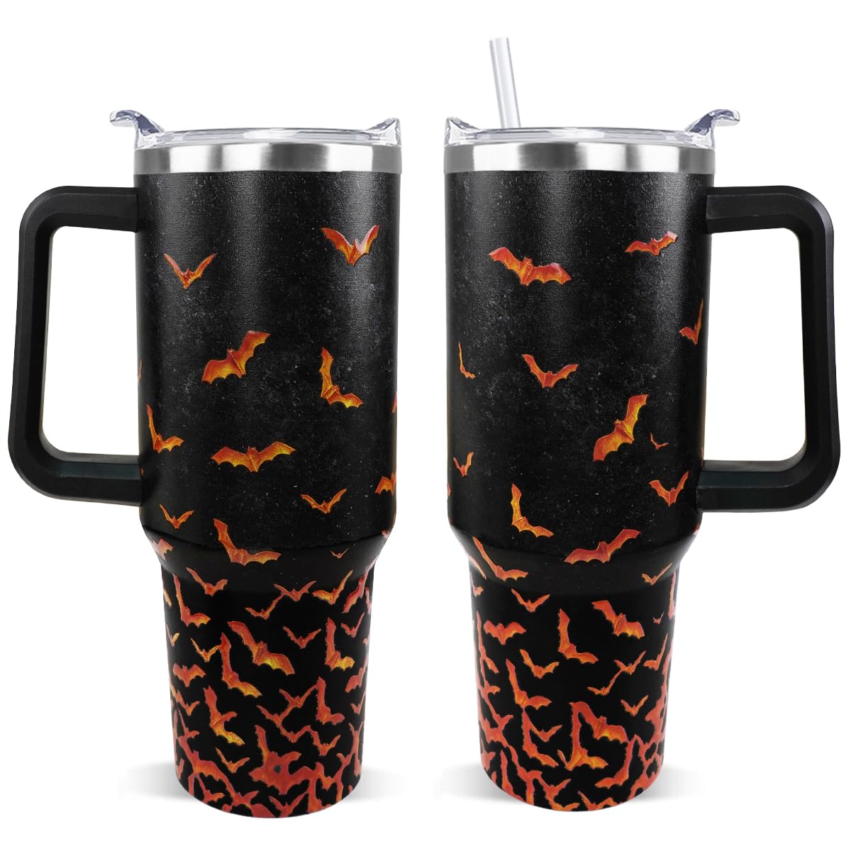 Halloween Tumbler 40oz Bats Grayblack Night Cup Goth Gifts for Women1PCS