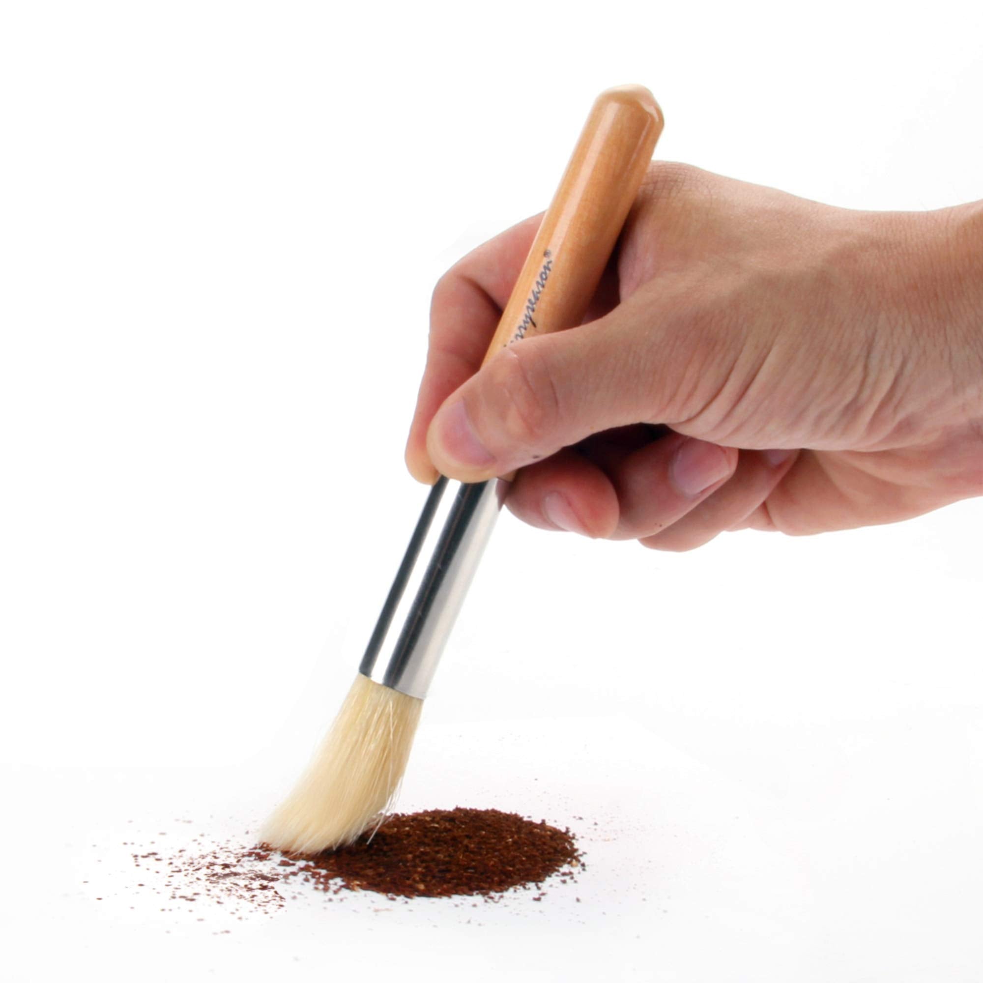 Coffee Grinder Brush Espresso Supply Maker Cleaning Brush  Wood Handle & Natural Bristles Dusting Brush Espresso Accessories for Home Kitchen Barista Tool