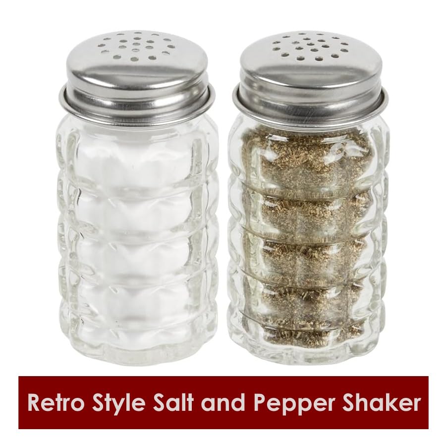 Great Credentials Retro Style Salt And Pepper Shakers With Stainless Tops Set Of 2 (Retro Shakers)