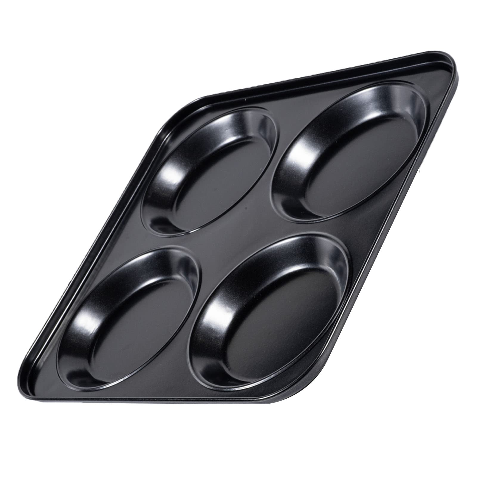 Muffin Top Pan Non Stick 4 Cavity Baking Moon Pie Whoopie Pie, 4 Inch Yorkshire Pudding Pan Hamburger Bun Pan Cake Baking Tray E