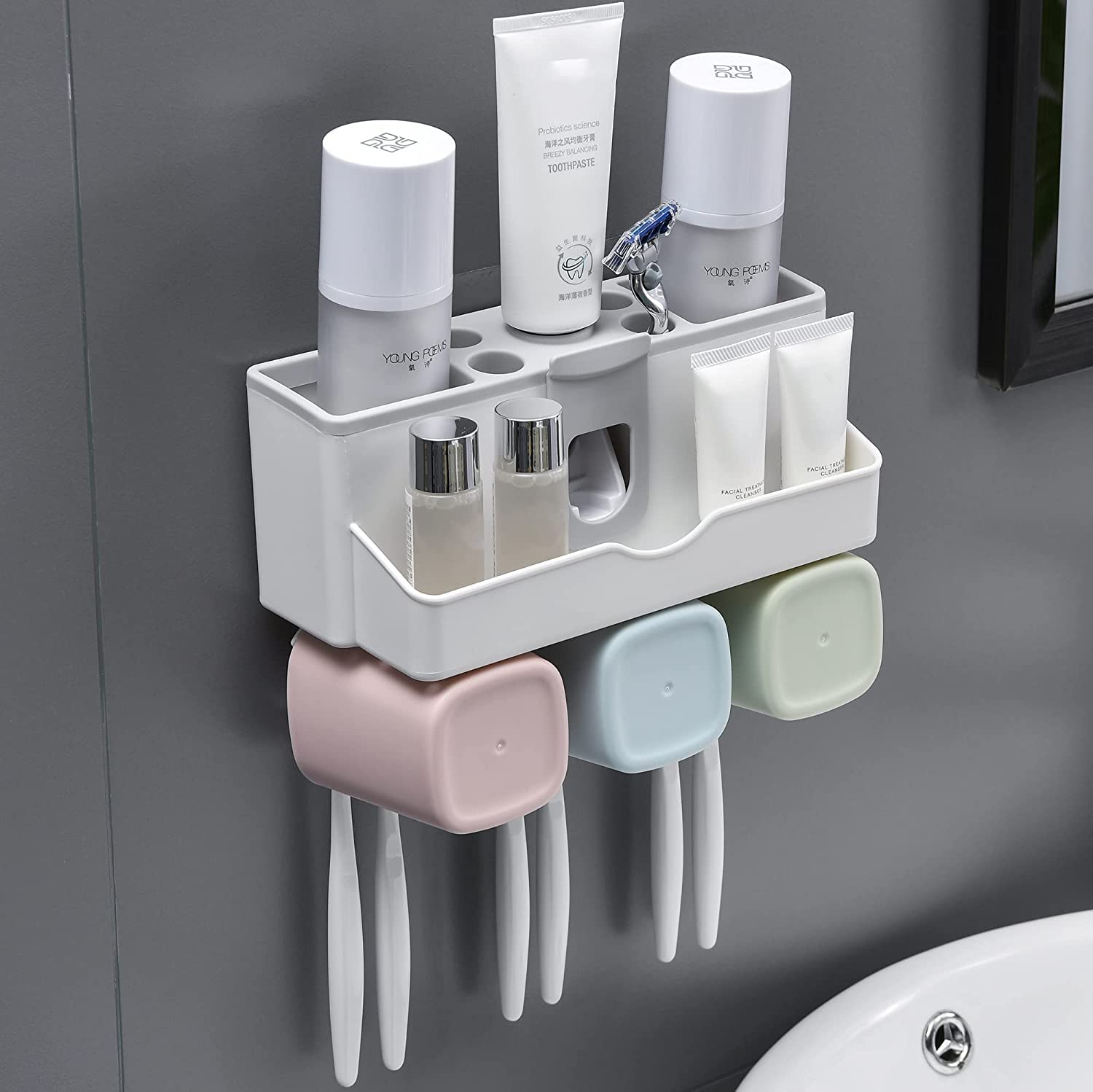 Tyzag Plastic Tooth Brush Holders For Bathroom, Toothbrush Holders, Toothbrush Holders For Bathroom Wall Mounted, Bathroom Racks