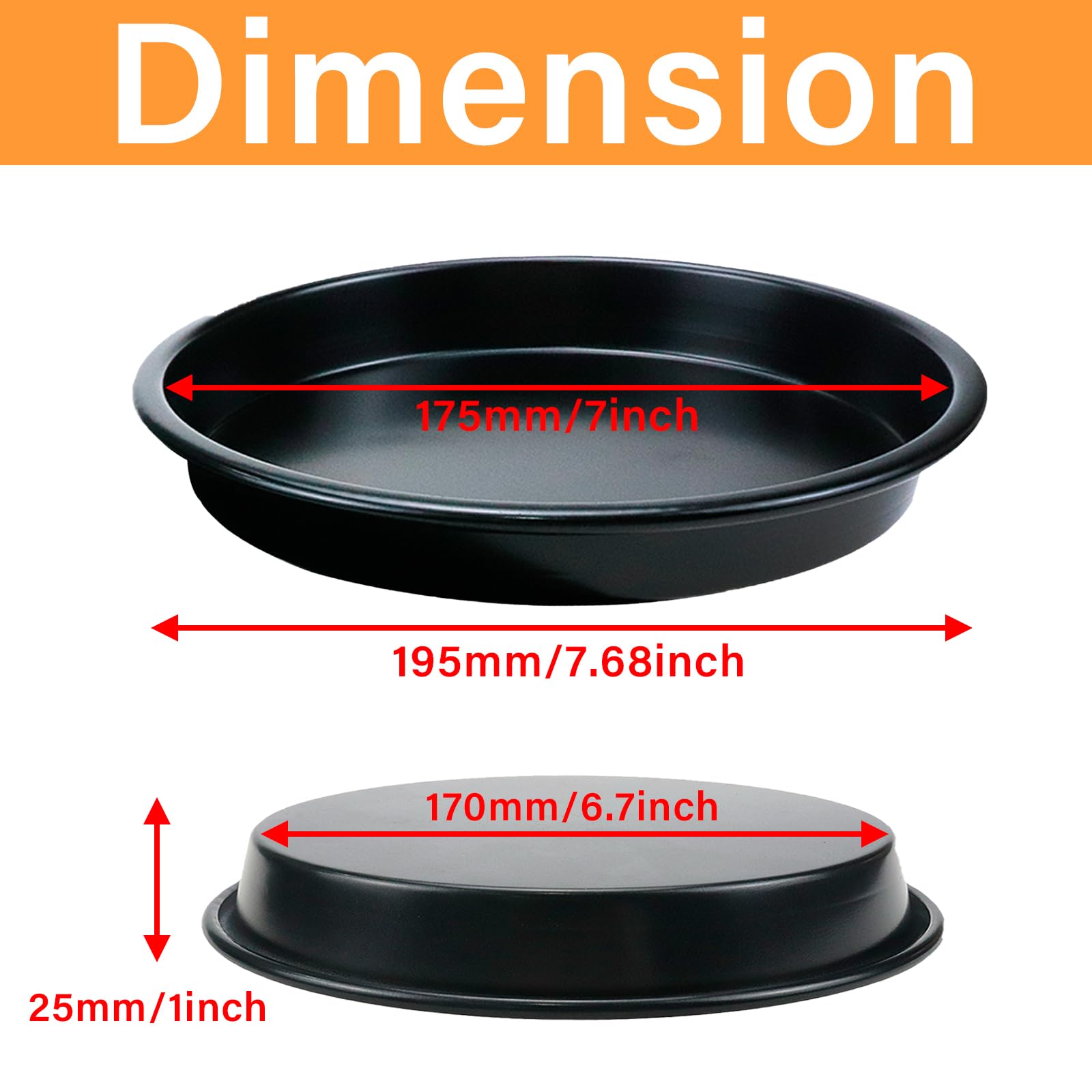 Savagrow 3Pcs 7Inch Non-Stick Bakeware Pizza Pan Aluminum Baking Pan For Healthy & Durable