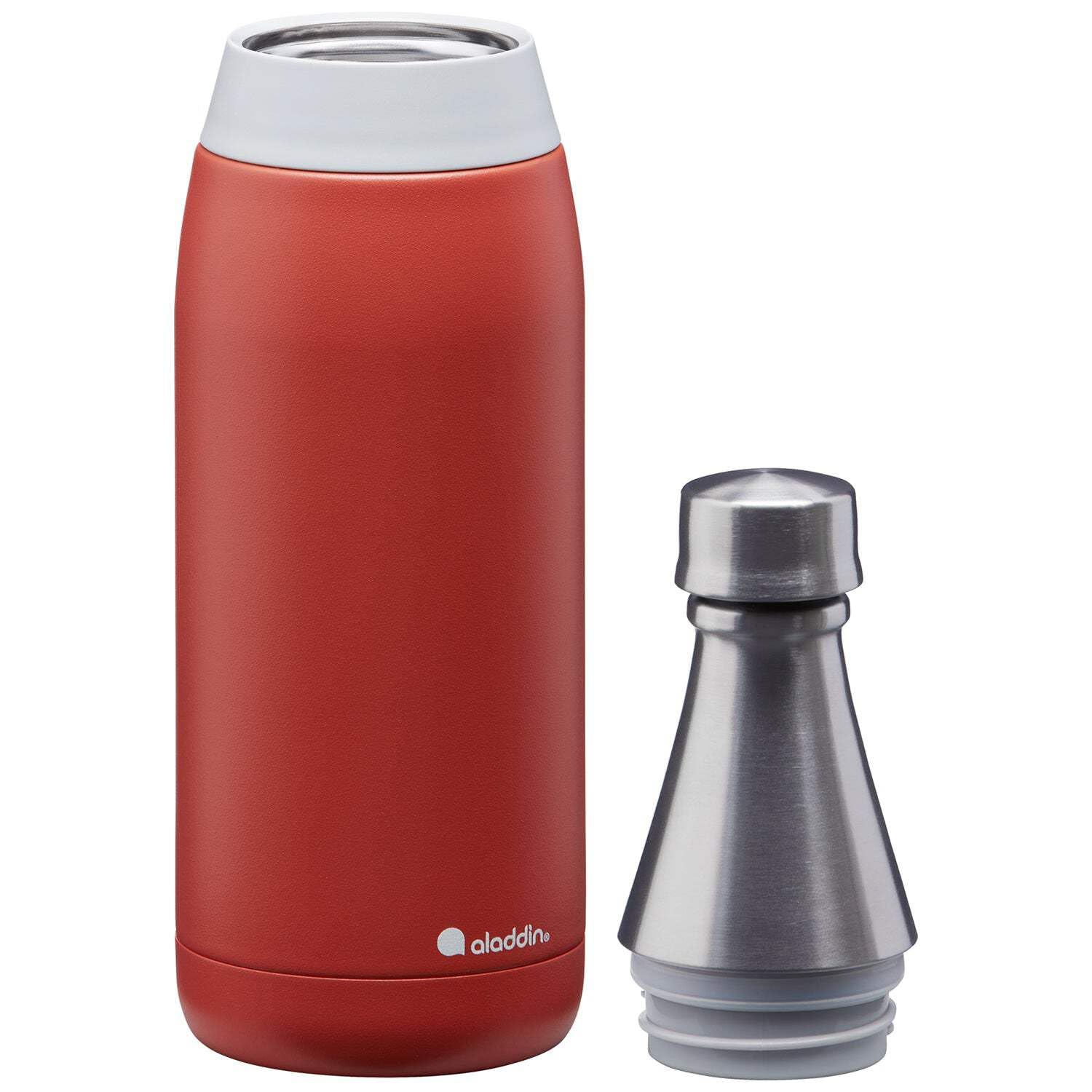 Aladdin Fresco Thermavac Stainless Steel Water Bottle 0.6L Terra Cotta - Leakproof - Keeps Cold for + 10 Hours - BPA-Free - Dishwasher Safe - Reusable Thermos Flask with Durable Finish