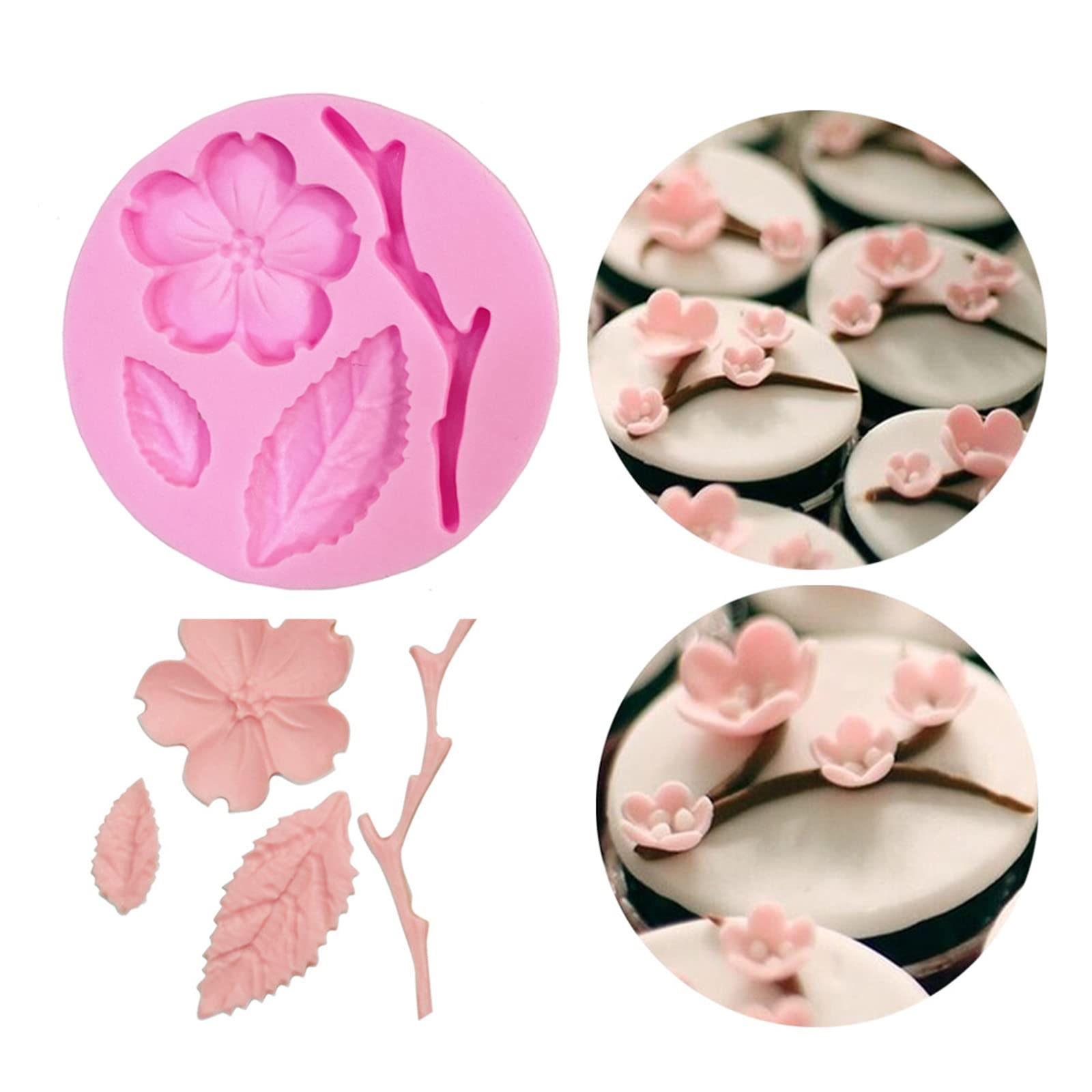 Dd-Life 9 Pcs Flowers Fondant Molds Silicone Molds For Cupcake Dessert Chocolate Jelly Cookie Decor, Jewelry, Pastry, Chocolate,