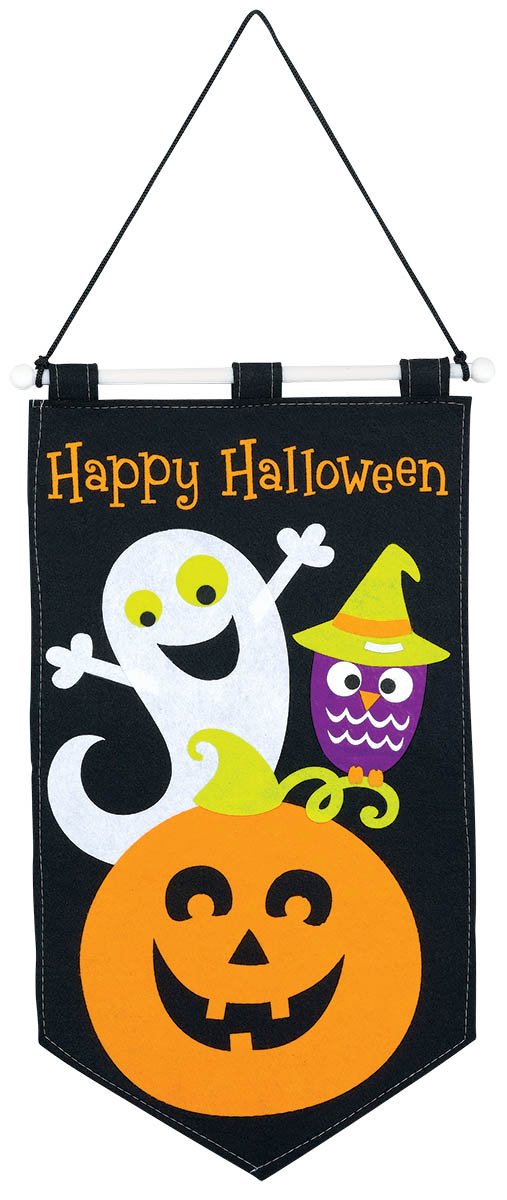 Amscan Halloween Trick Or Treat Banner Family Friendly Party, Black, 19 1/2''