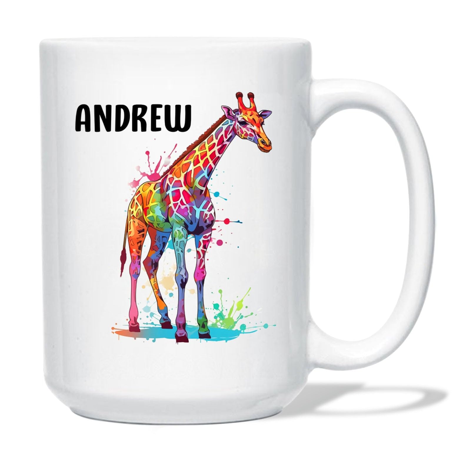 Custom Name Giraffe Coffee Mug Cup Gift For Men Women Giraffe Lover, Personalized Giraffe Animal Coffee Cup 11 15 Oz, Unique Gir