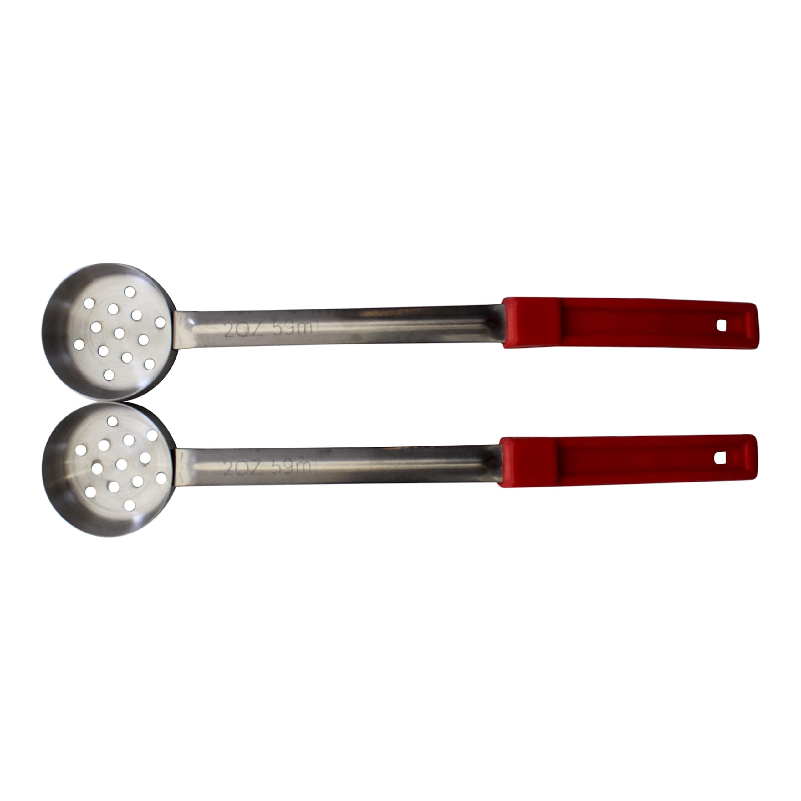Habanerofire 2 Ounce Slotted Stainless Steel Portion Control Ladle Spoon For Measuring And Serving; Commercial Grade Serving Sco