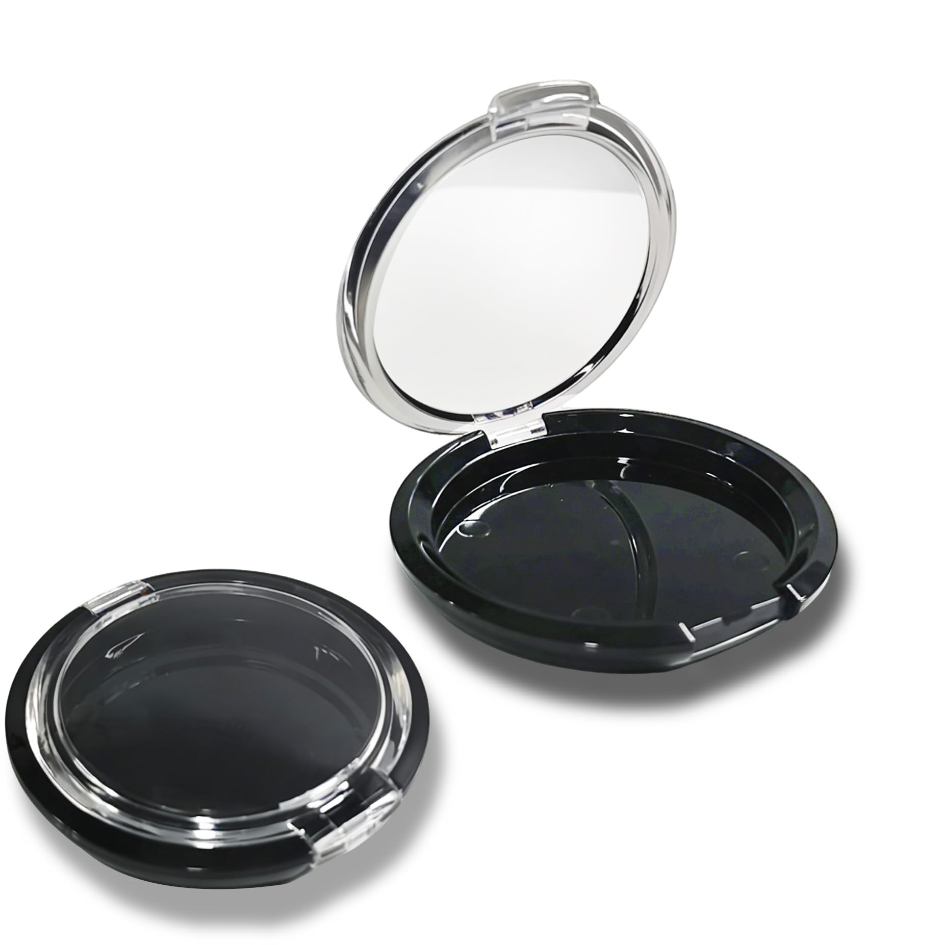 COSIDEA 9pcs empty round plastic Black press powder compact storrage cosmetic case dia 60mm for DIY cosmetic