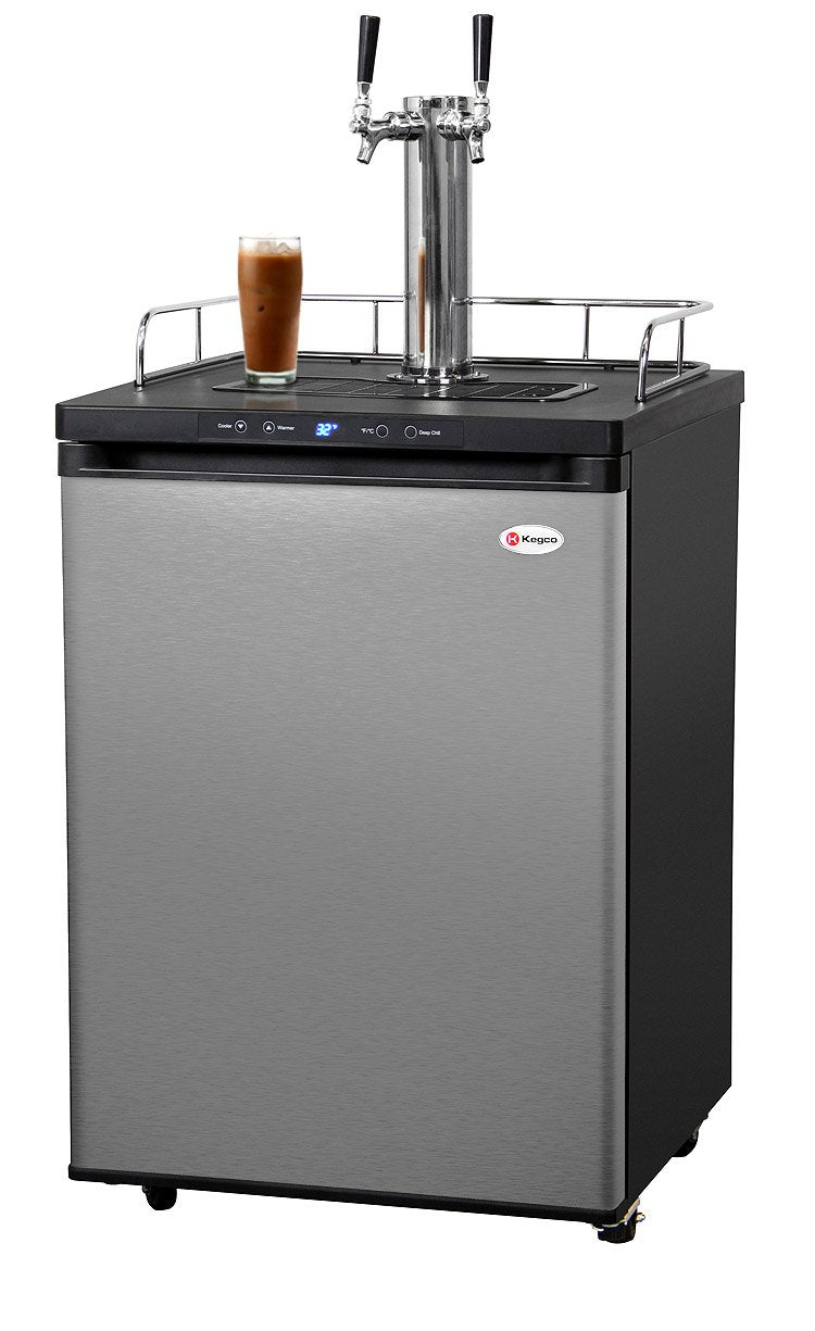 Kegco ICK30S-2 2-Faucet Digital Javarator Cold-Brew Coffee Dispenser - Black/Stainless Steel