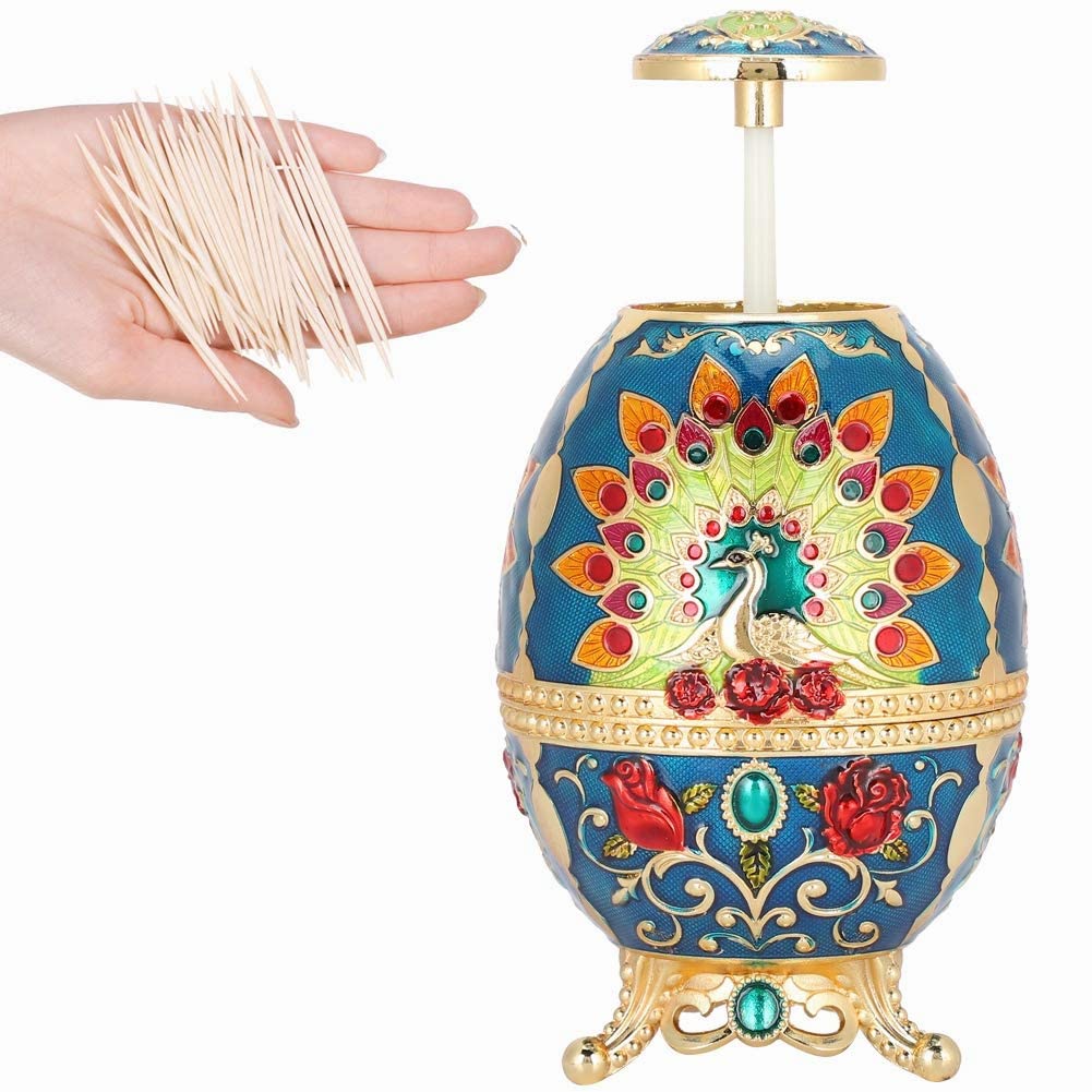 Topincn Toothpick Holder Vintage Egg Shape Portable Toothpick Dispenser With Bottle Opener For Home Kitchen Ornament