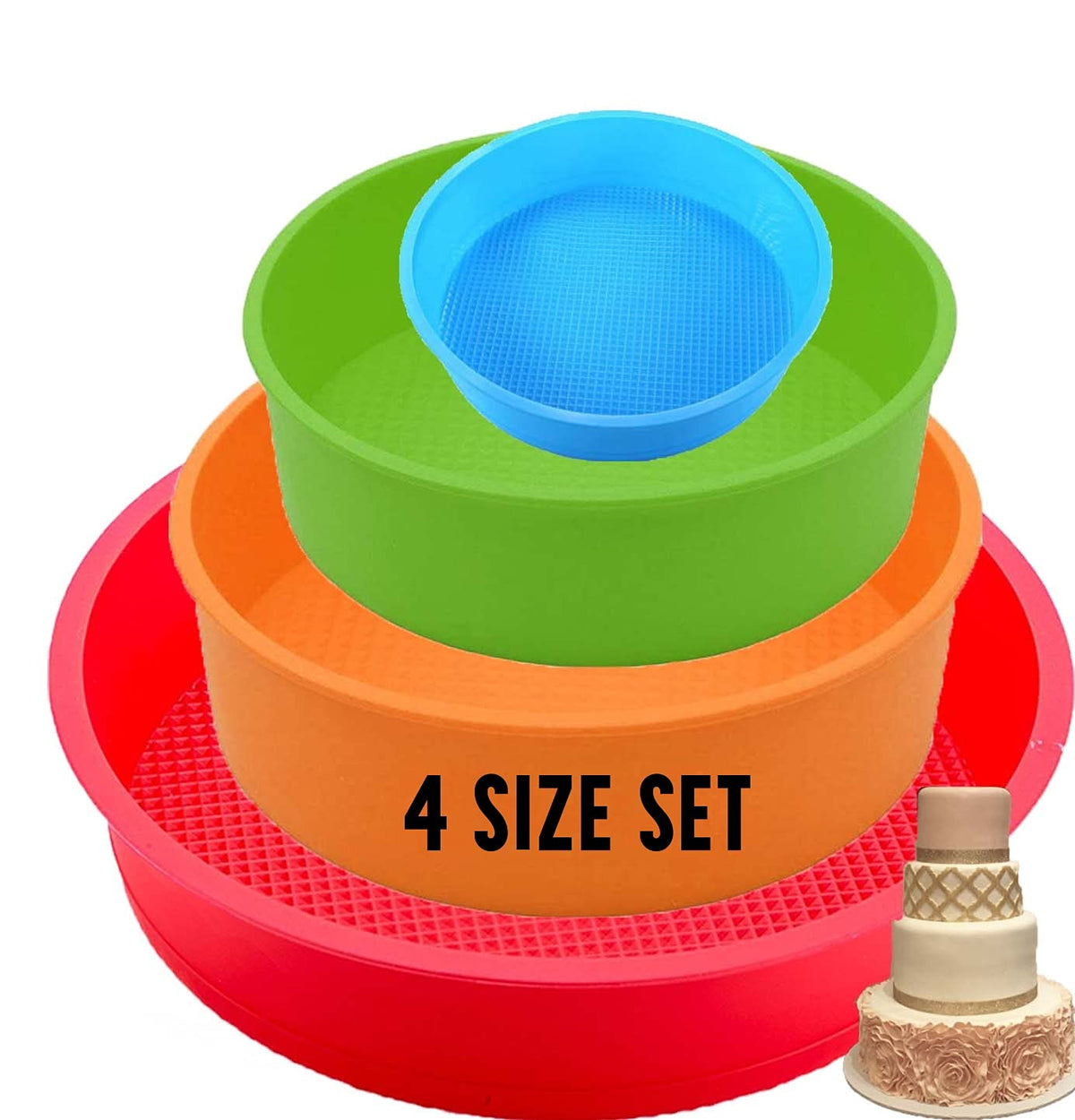 Pizety Silicone Cake Mold Baking Bakeware Pan Round 6 Inch 8 Inch And 9 Inch 10 Inch, Round Cake Pan Silicone Cake Molds For Bak