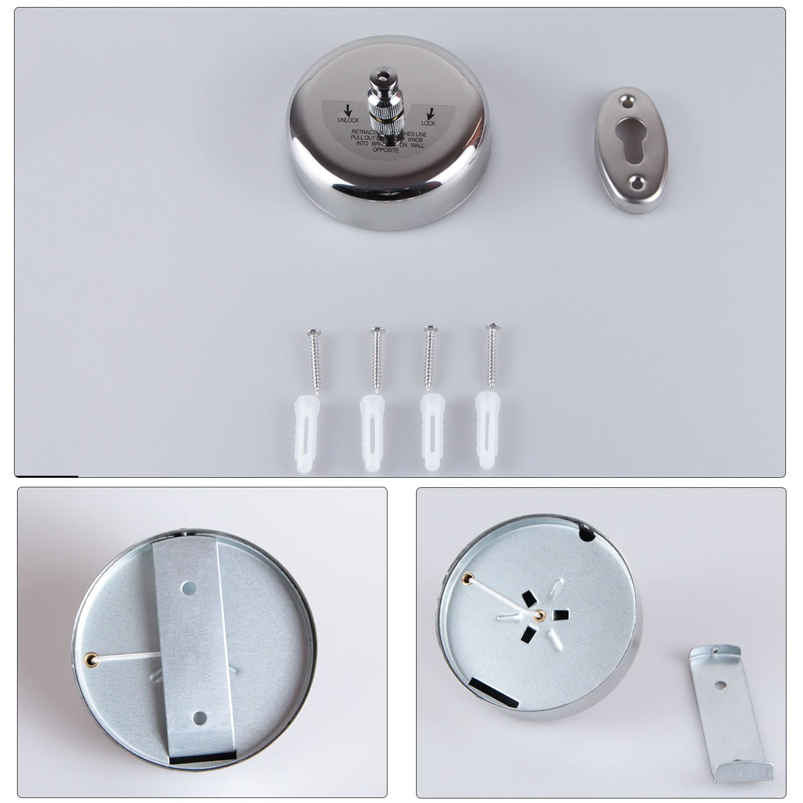 Jhhsyu 2 Pcs Retractable Clothesline 304 Stainless Steel Durable With Heavy Duty Adjustable Rope Shower Clothes Line For Outdoor