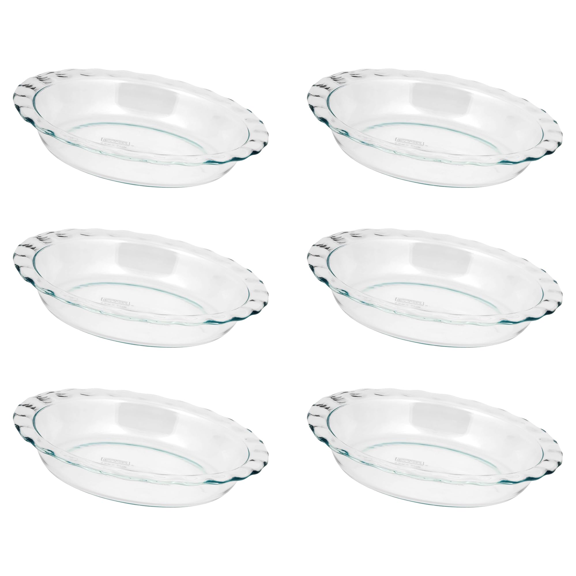 World Kitchen-Pyrex/Corelle 1085800 ''Pyrex Easy Grab'' Glass Pie Plate - 9.5'' (Pack Of 6)
