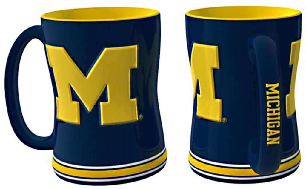 Michigan Wolverines Sculpted Coffee Mug, 14Oz