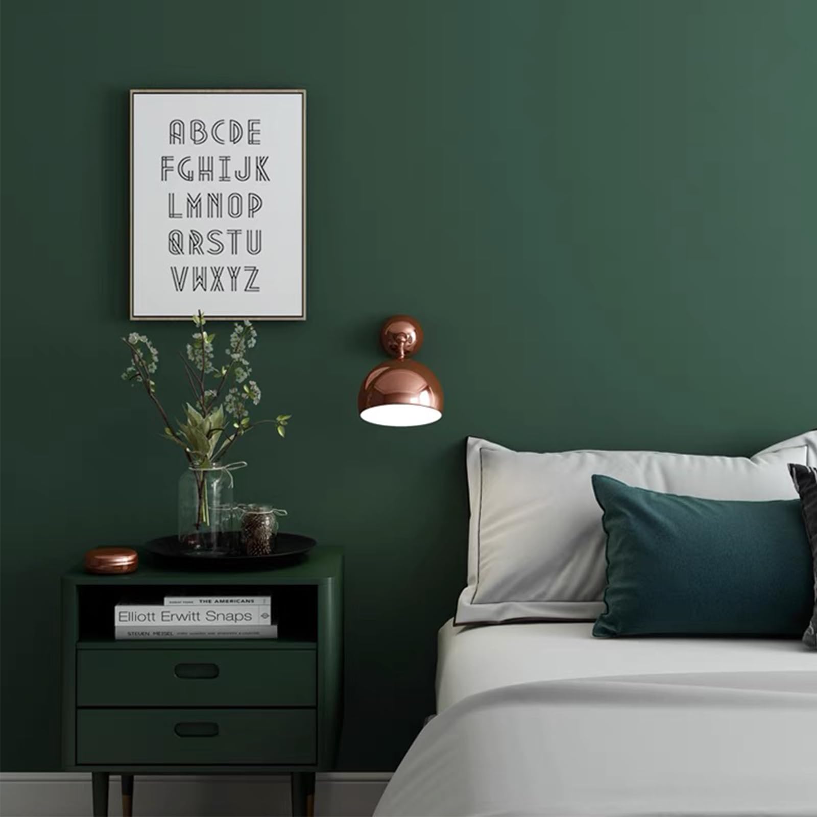 Yancorp Matte Green Contact Paper Peel And Stick Wallpaper Removable Solid Green For Cabinest Self-Adhesive Drawer Stick And Pee