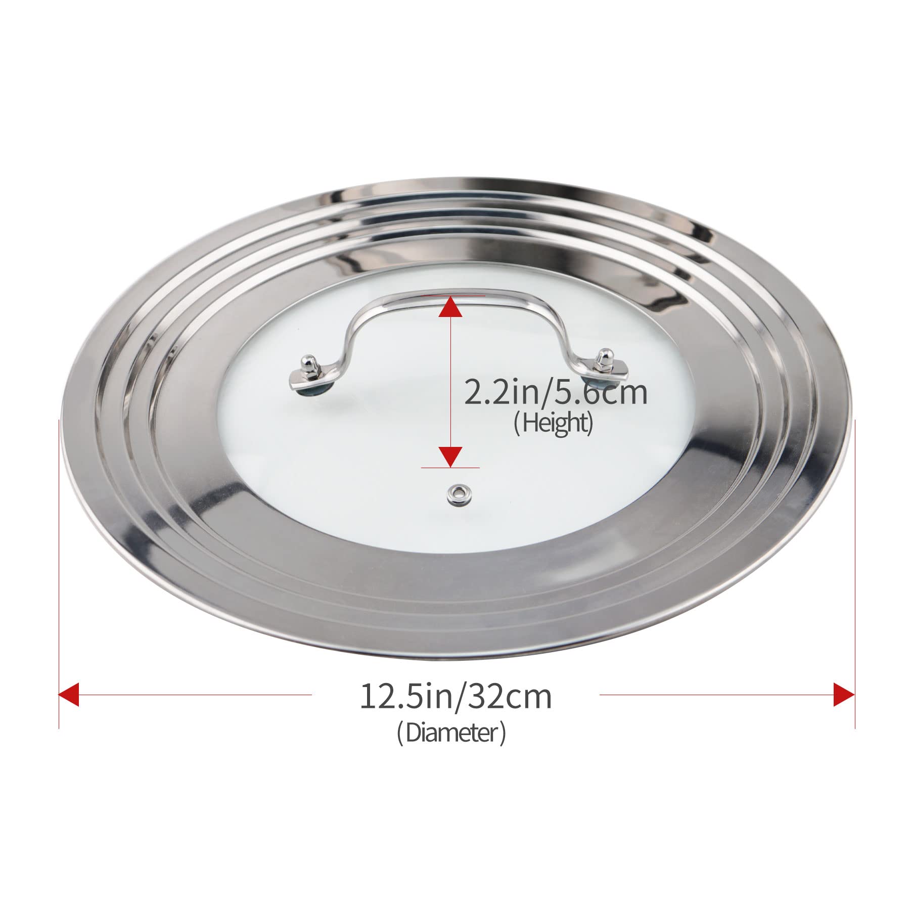Morikavo Stainless Steel Universal Lid For Pots, Pans And Skillets-Fits 7'' To 12'' Replacement Frying Pan Cover And Cast Iron S