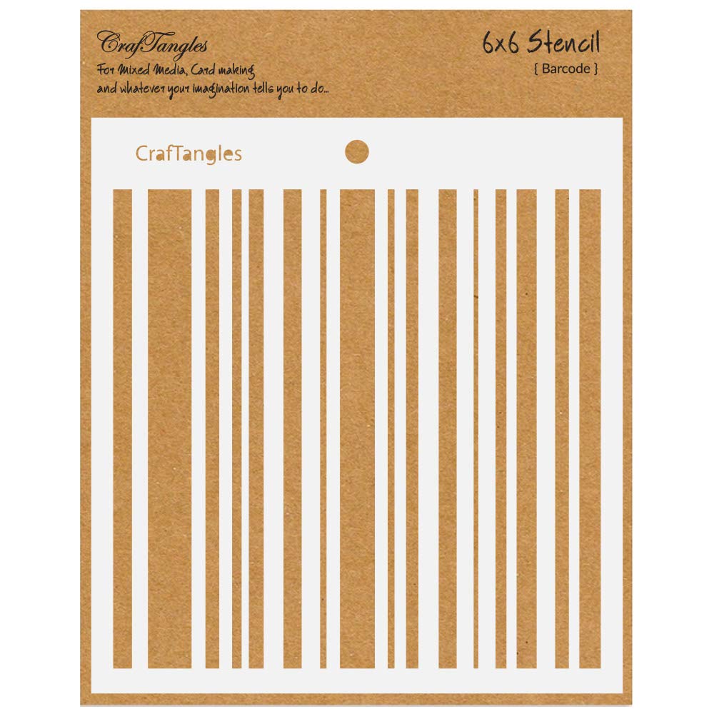 Craftangles Art And Craft Stencil  Barcode, 6X6 Inch, Reusable, Use For Diy Painting On Canvas, Fabric, Cloth, Paper, Glass, Fu