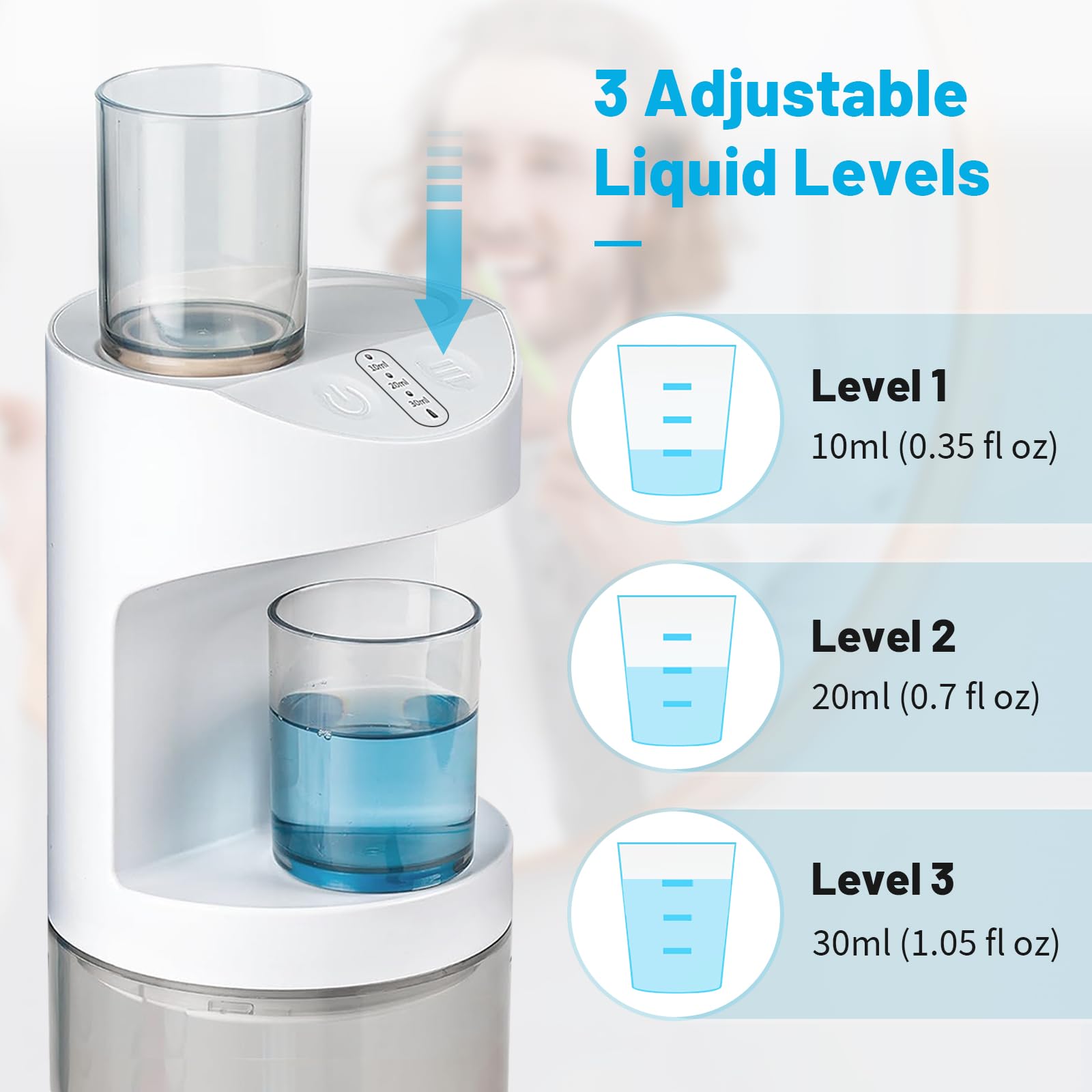 Fovvzdil Automatic Mouthwash Dispenser, 19.35Oz Touchless Electric Wall-Mounted & Countertop, Rechargeable Mouth Wash Dispensers