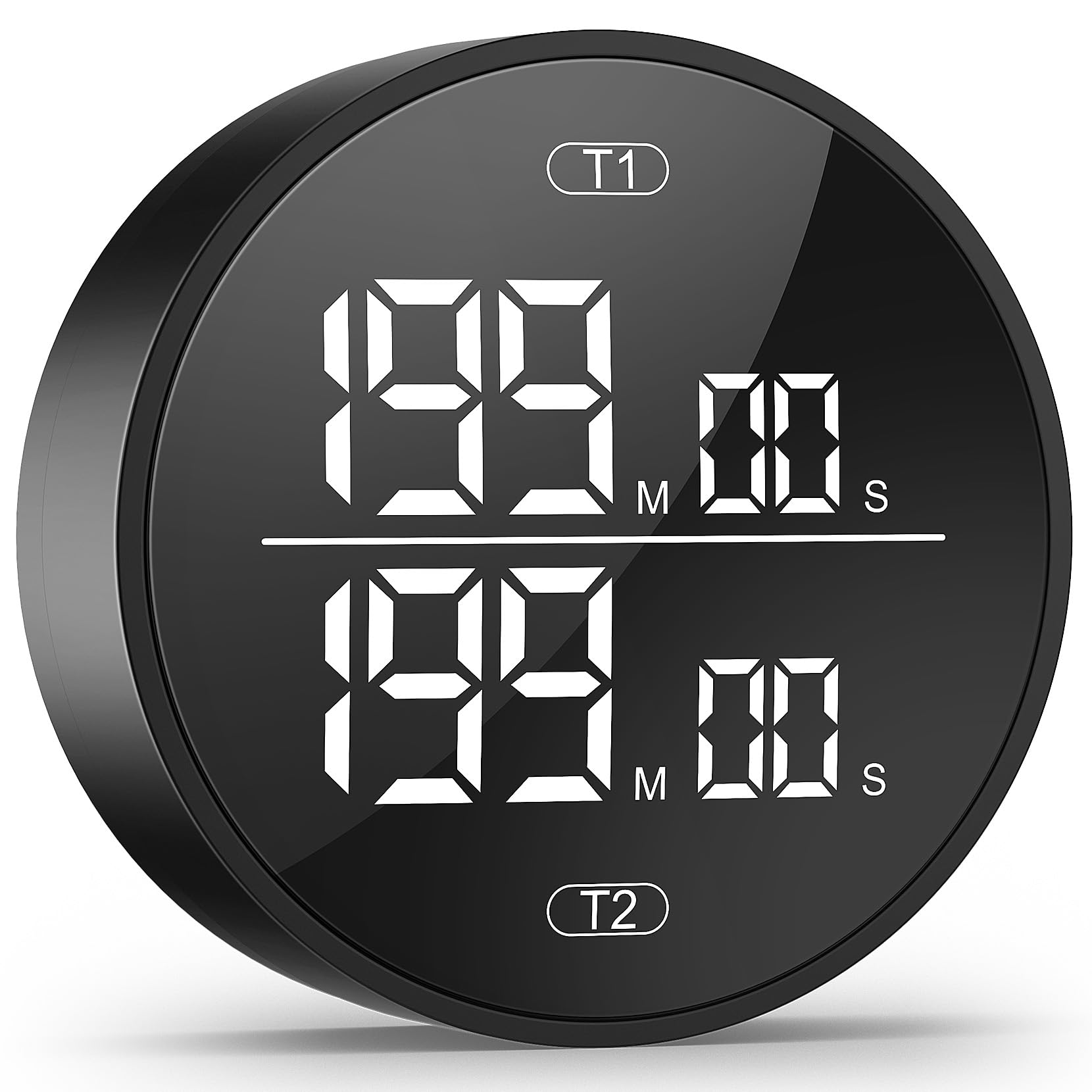 Dual Digital Kitchen Timer for Cooking, 199 Minutes Countdown & Stopwatch, Productivity Timer for Fridge, Big Digits, High-Defin
