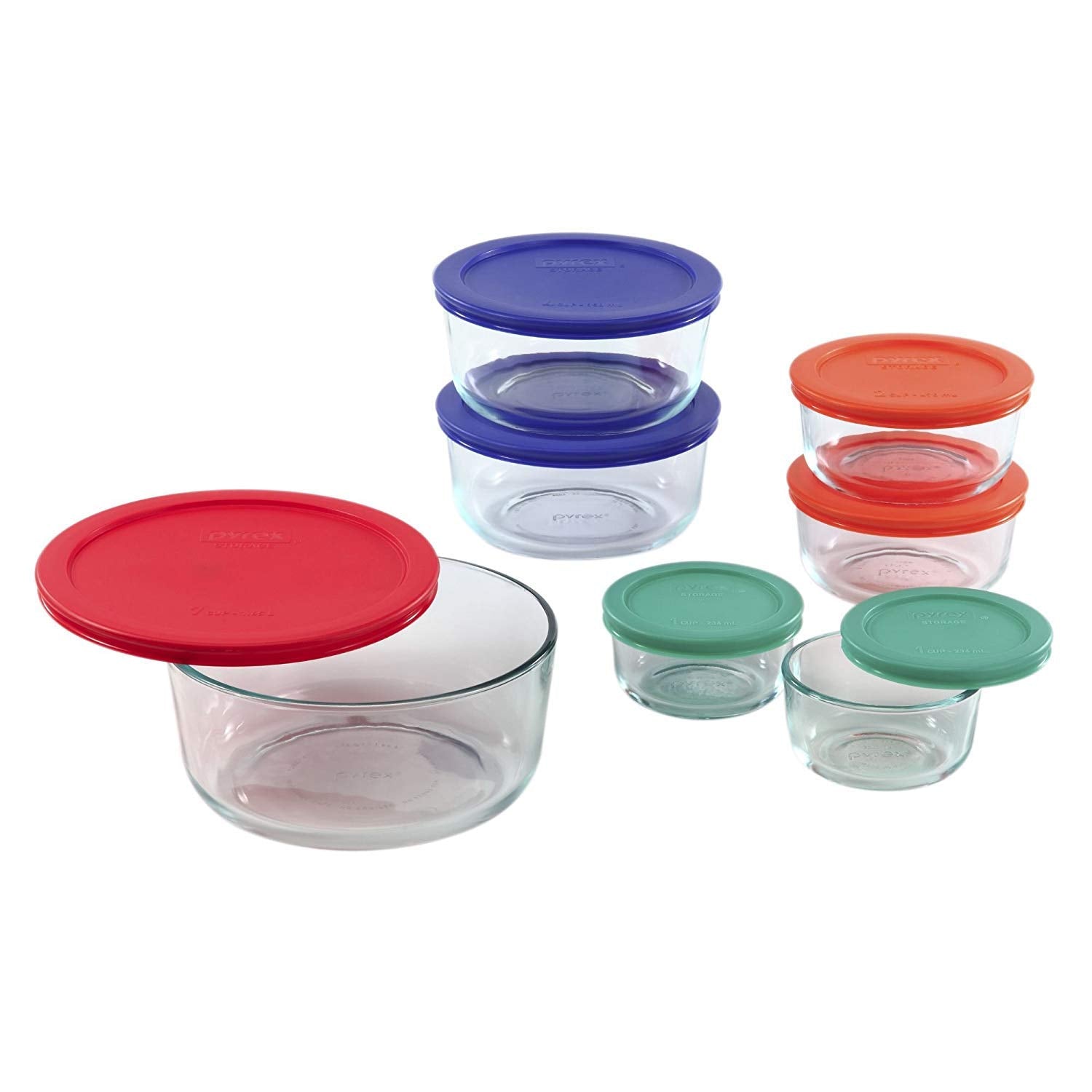 Pyrex 1123271 Food Storage, 14 Pc Set, Multi