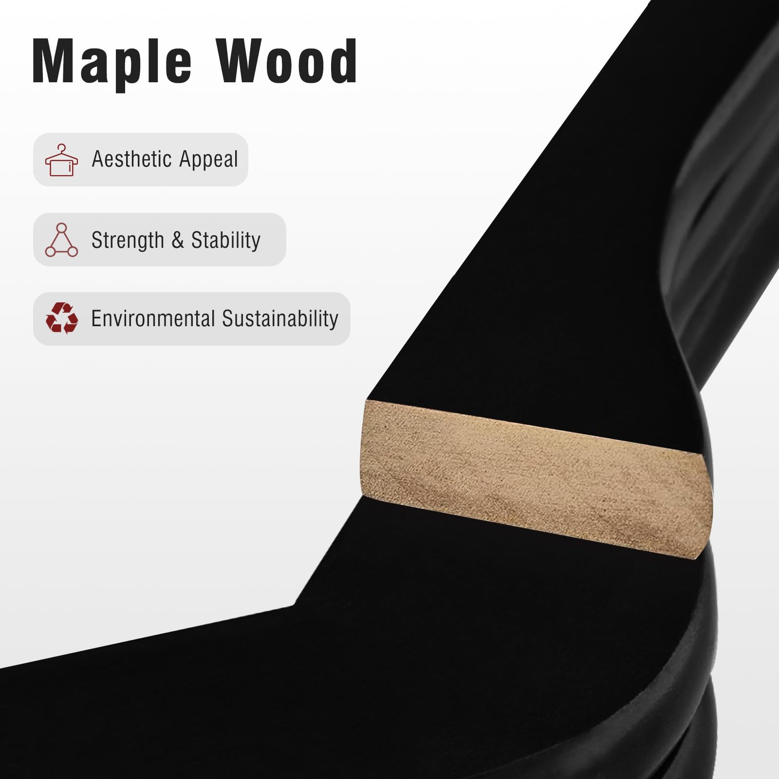 Solid Natural Wooden Suit Hangers Heavy Duty, 10/20 Pack Smooth Finish Coat Hangers With Non-Slip Pant Bar, Precisely Cut Notche