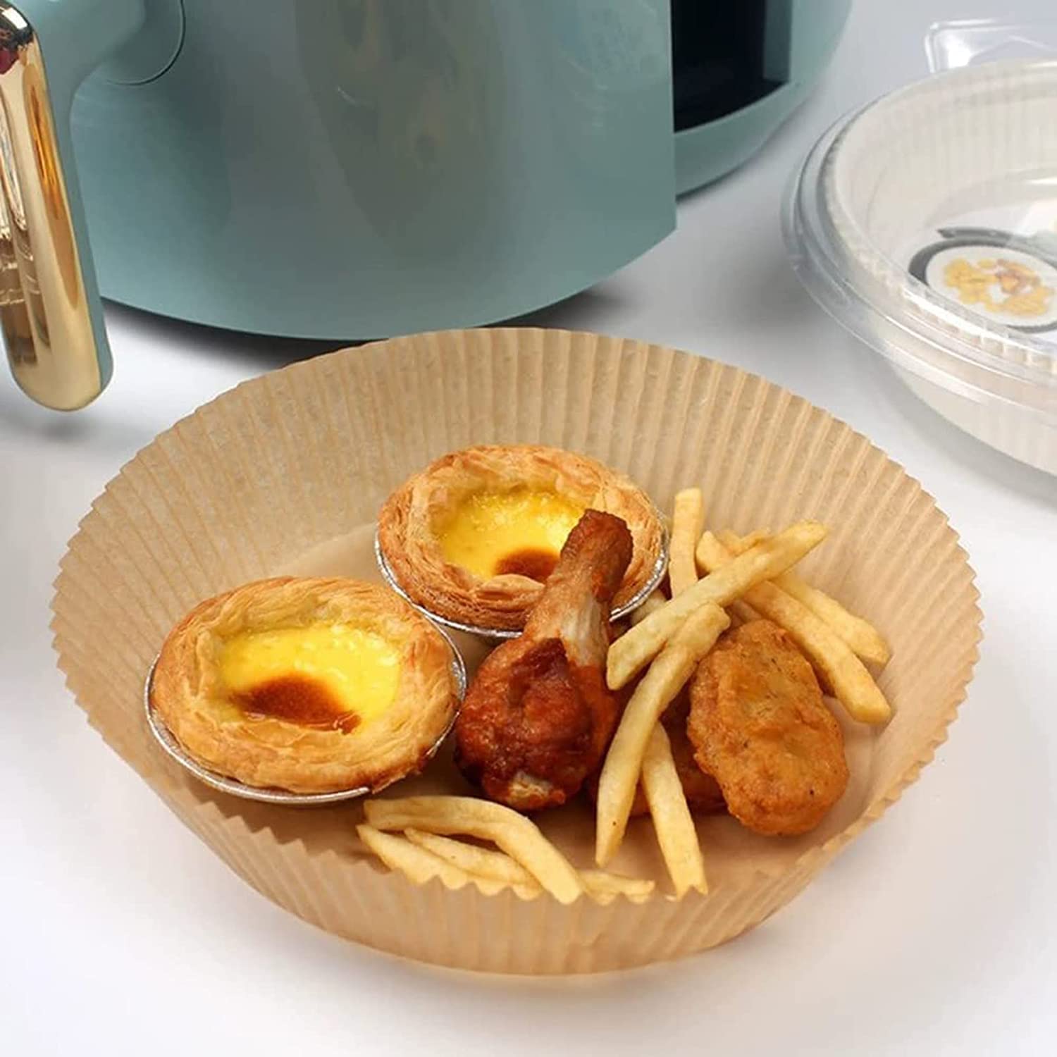 Air Fryer Paper Liners, 100Pcs Non-Stick Disposable Parchment Sheets For Baking, Food Grade Liner For Baking Roasting Microwave