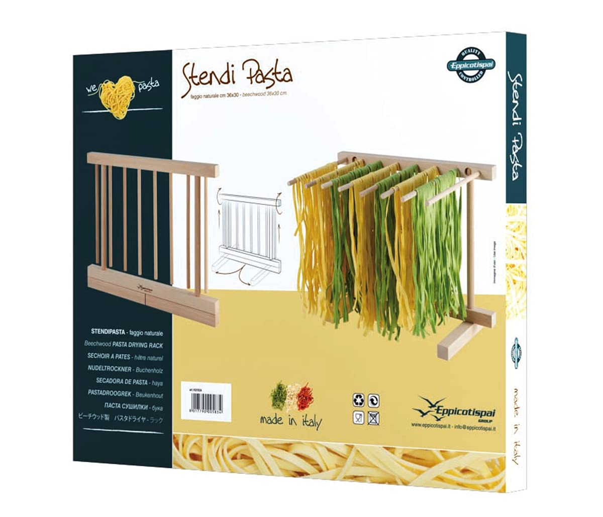 Eppicotispai Ep 102 Natural Beechwood Collapsable Pasta Drying Rack