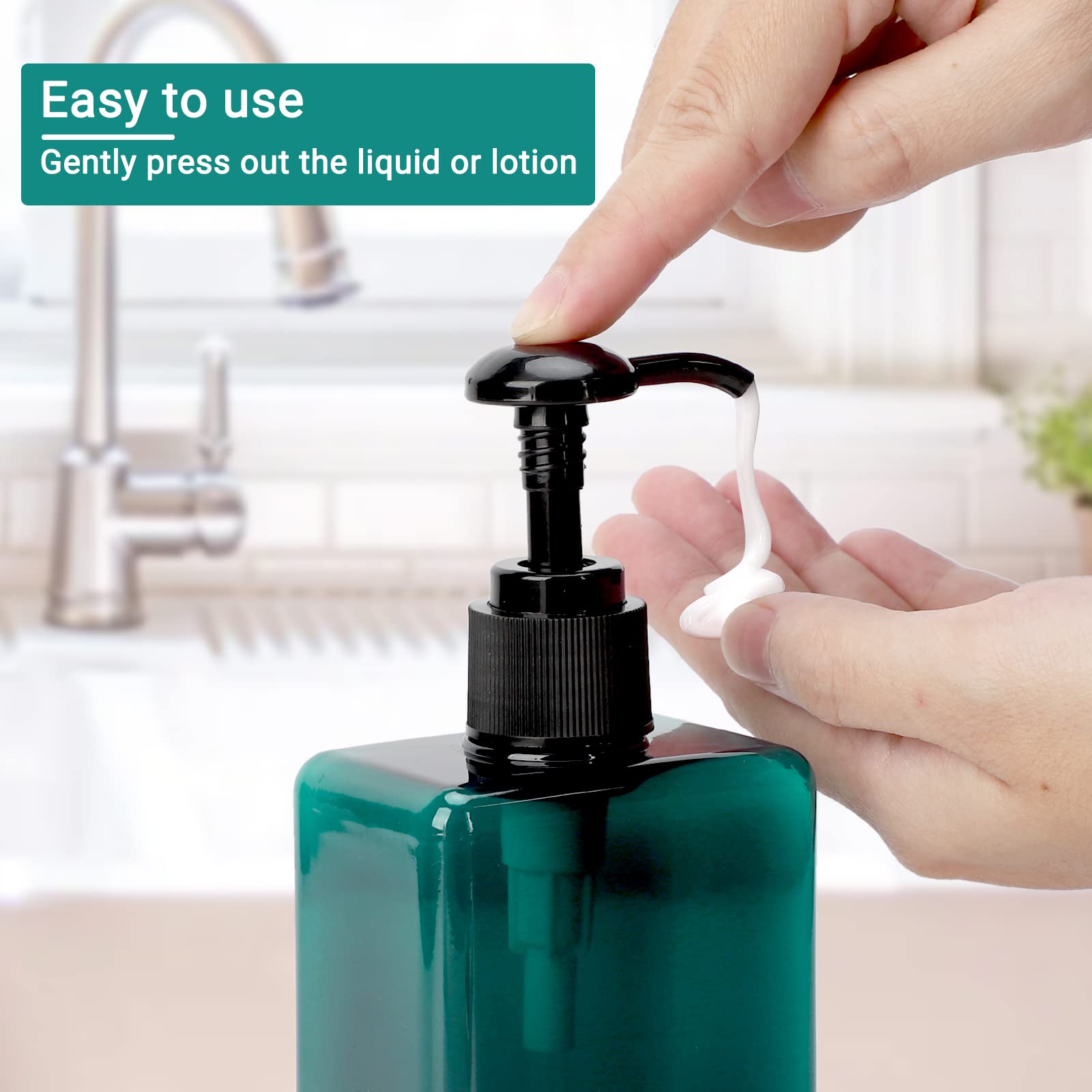 Suream 9.5Oz Refillable Pump Press Bottles, Plastic Shampoo And Conditioner Dispenser, 280Ml Reuable Cosmetic Empty Bottle, Bath