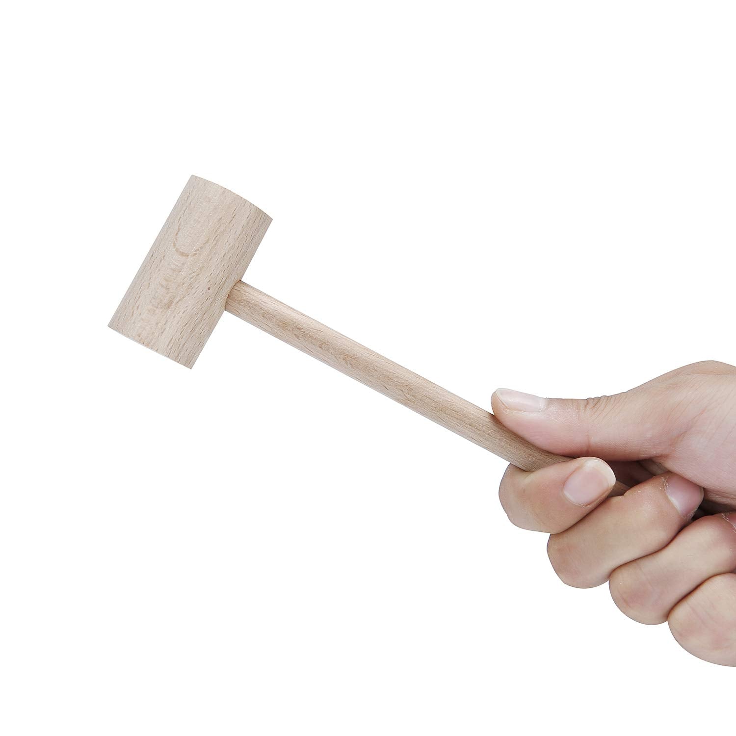 6Pcs Solid Natural Wooden Crab Lobster Mallets Shellfish Hammers, Beechwood