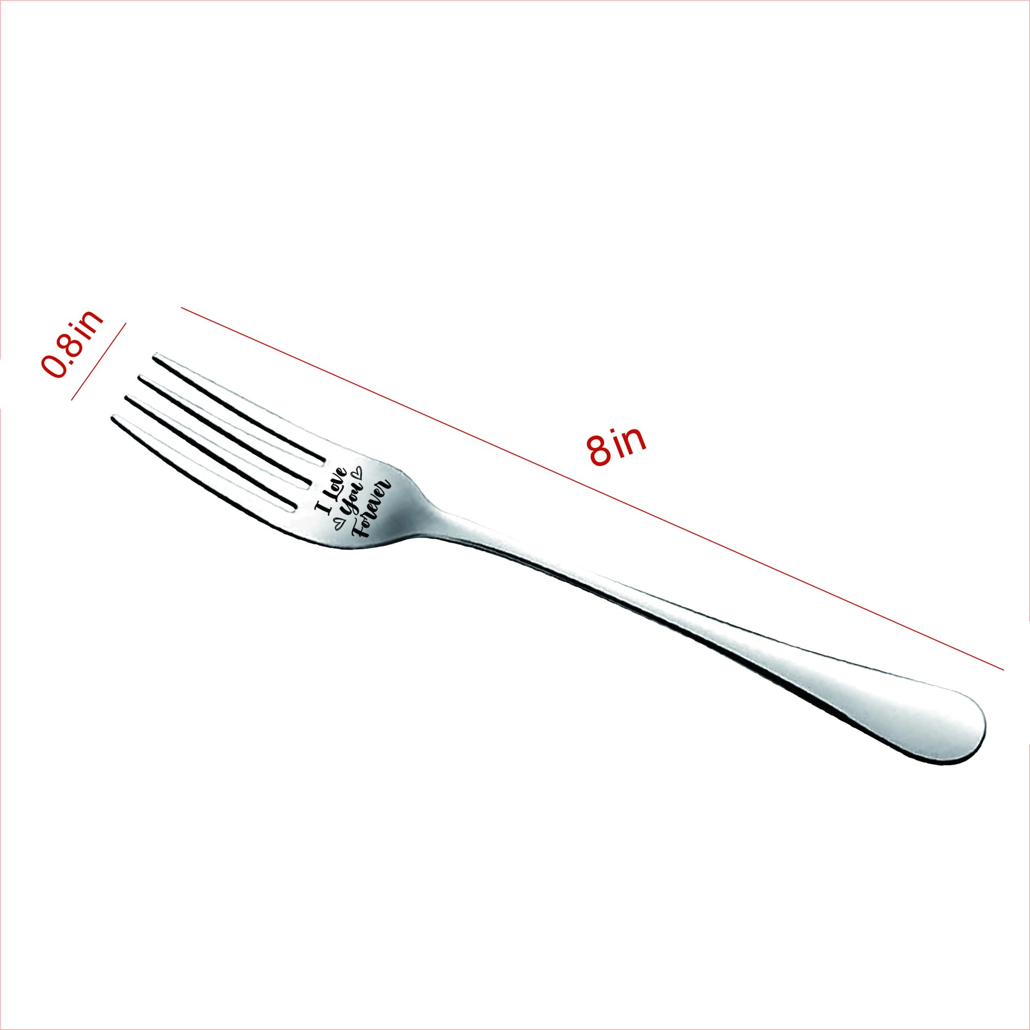 Meifujuw I Love You Forever Funny Engraved Stainless Steel Dinner Fork With Gift Box,Gifts For Boyfriend Girlfriend Husband Wife