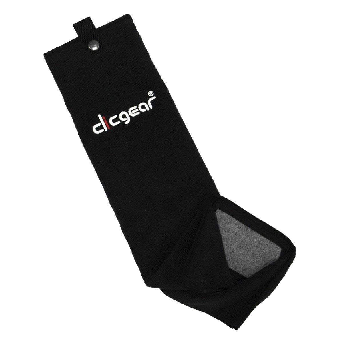 Clicgear Golf Towel - Trifold Microfiber Design With Built-In Srubber (Black)