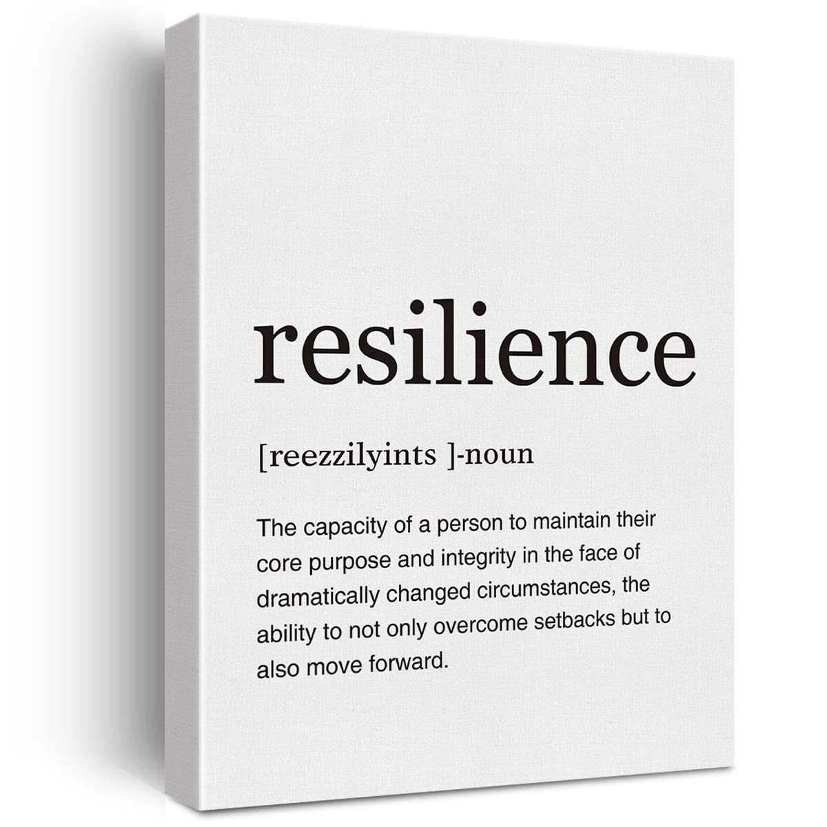 Resilience Definition Print Canvas Wall Art Home Office Decor Modern Painting 12x15 Canvas Positive Poster Framed Ready to Hang 