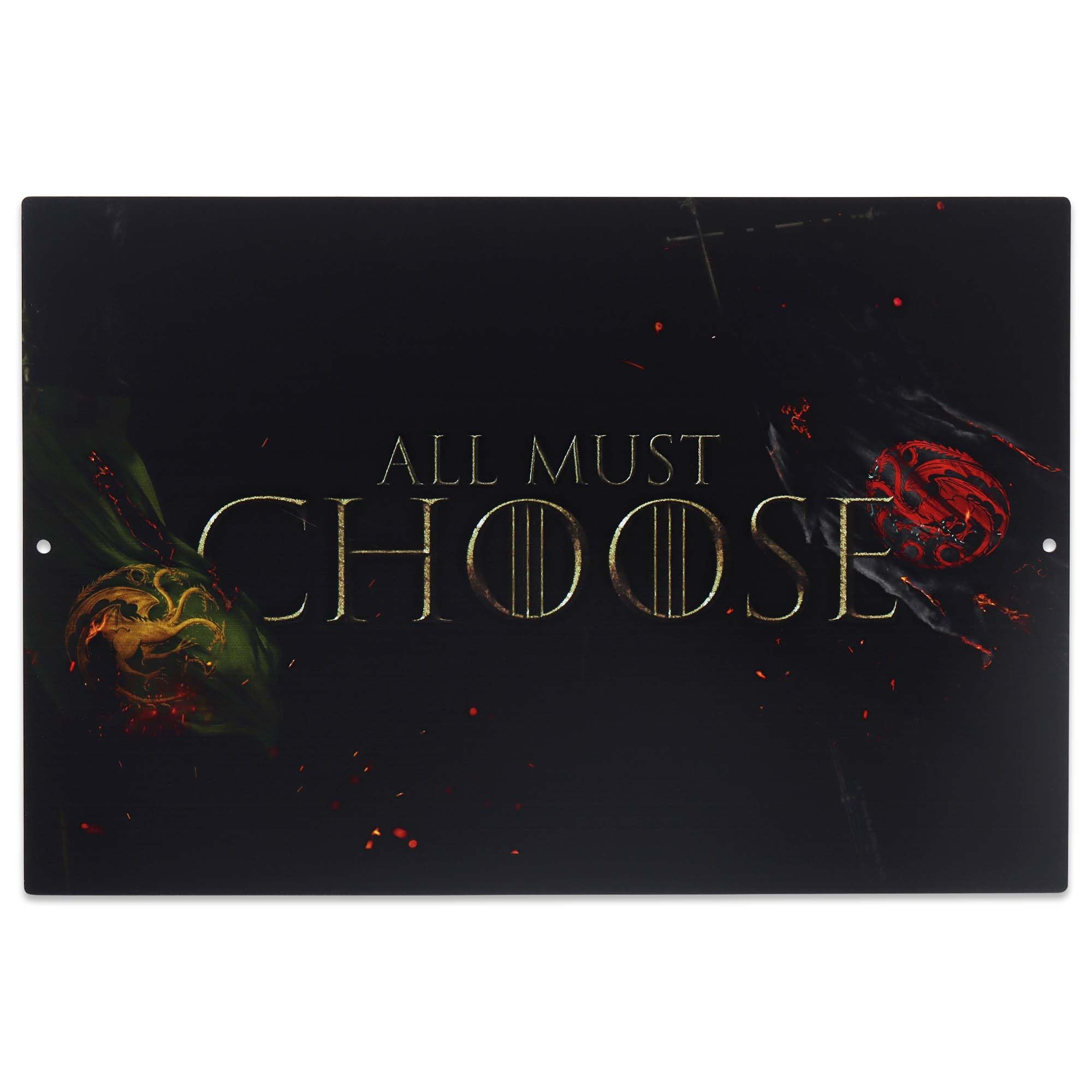 House of the Dragon All Must Choose Metal Wall Decor - Bold HOTD Wall Art for Movie Room or Man Cave