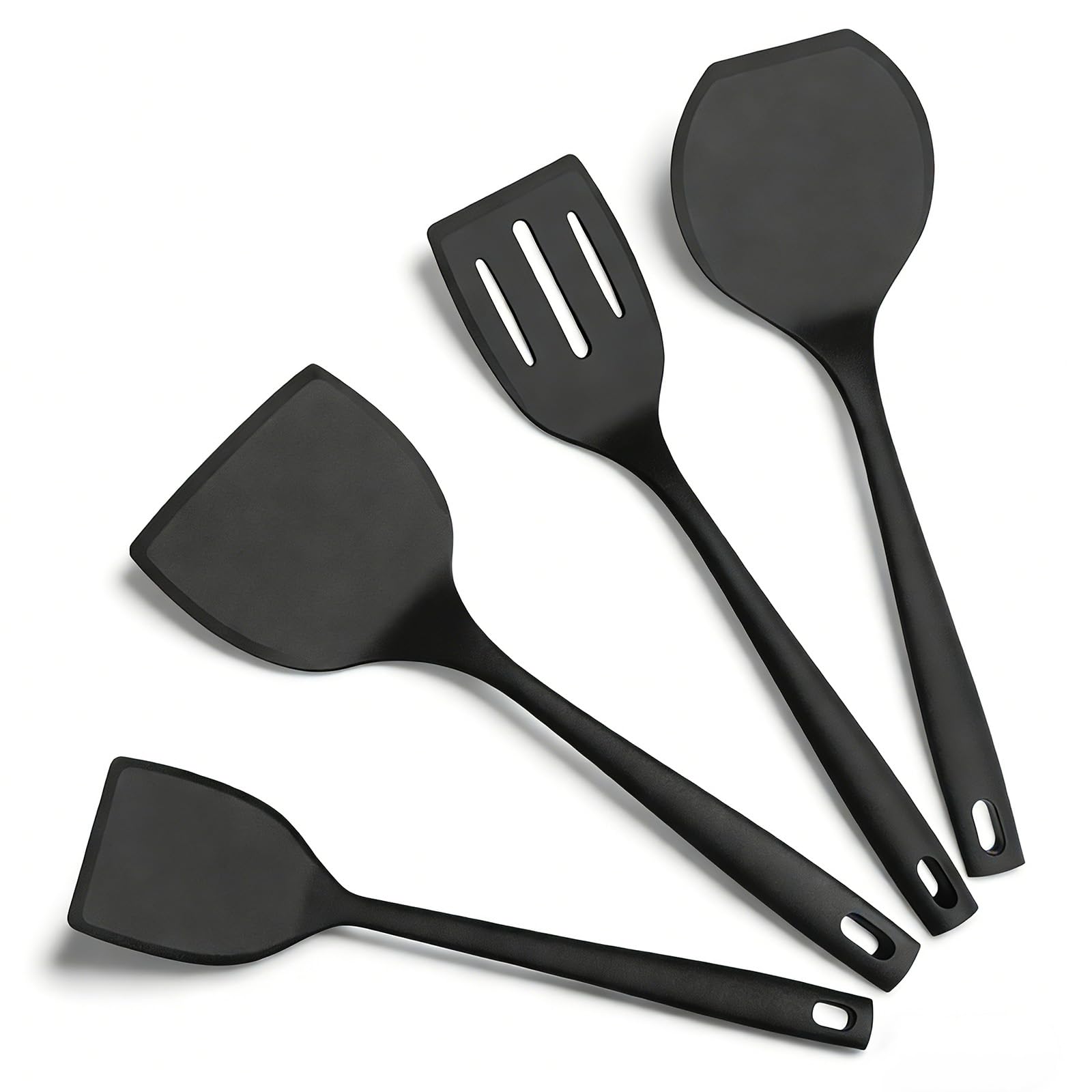 Koudhug Silicone Spatula Turner Set, 600F High Heat Resistant Spatulas For Cooking, Bpa Free, Large Flexible Kitchen Utensils Fl
