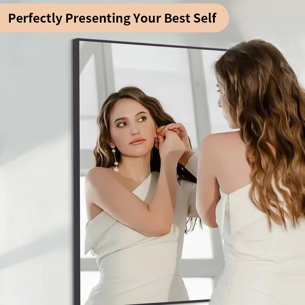 Koonmi Black Rectangle Wall Mirror, 20X30 Inch Bathroom Mirror, Aluminum Frame Vanity Mirror For Entryway, Living Room, Bedroom