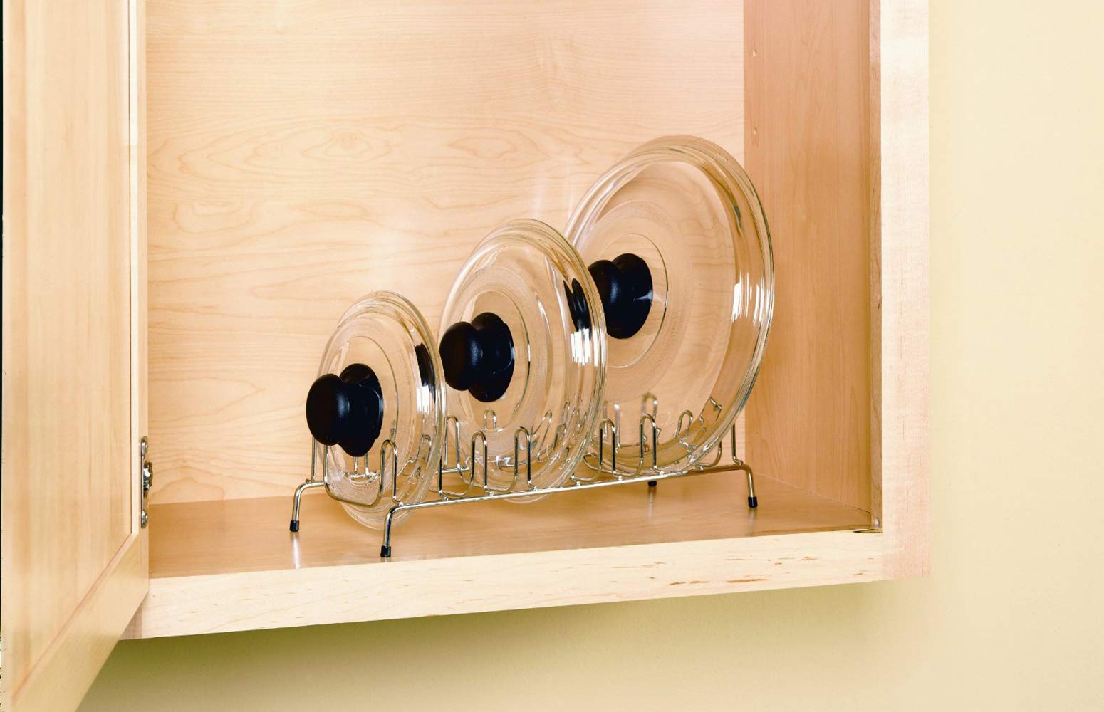 ClosetMaid 53482 Lid and Plate Organizer  Satin Chrome