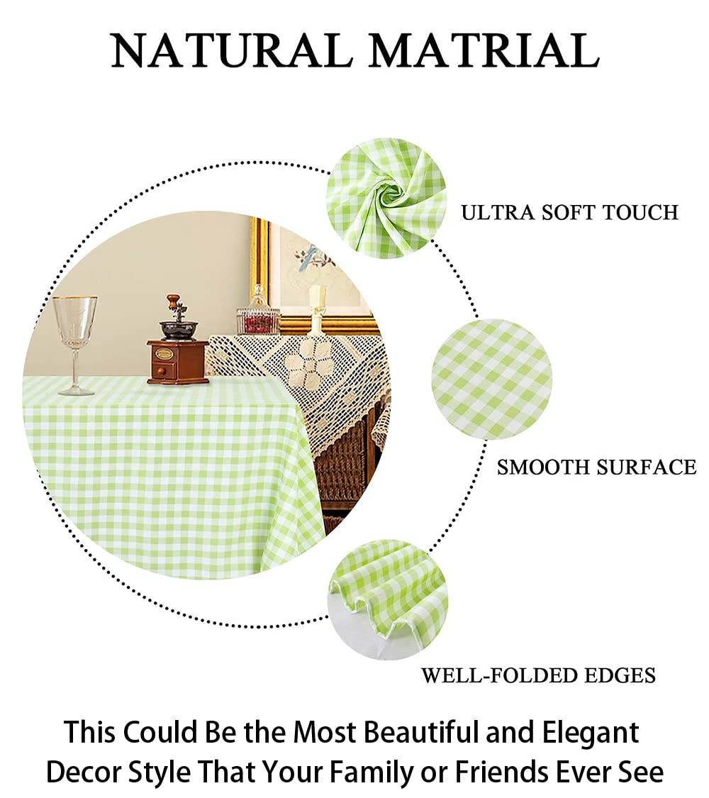 Shinybeauty Checkered Tablecloth Rectangle 54''X70'' Green And White Buffalo Plaid Tablecloths Gingham Table Cover Green Table C