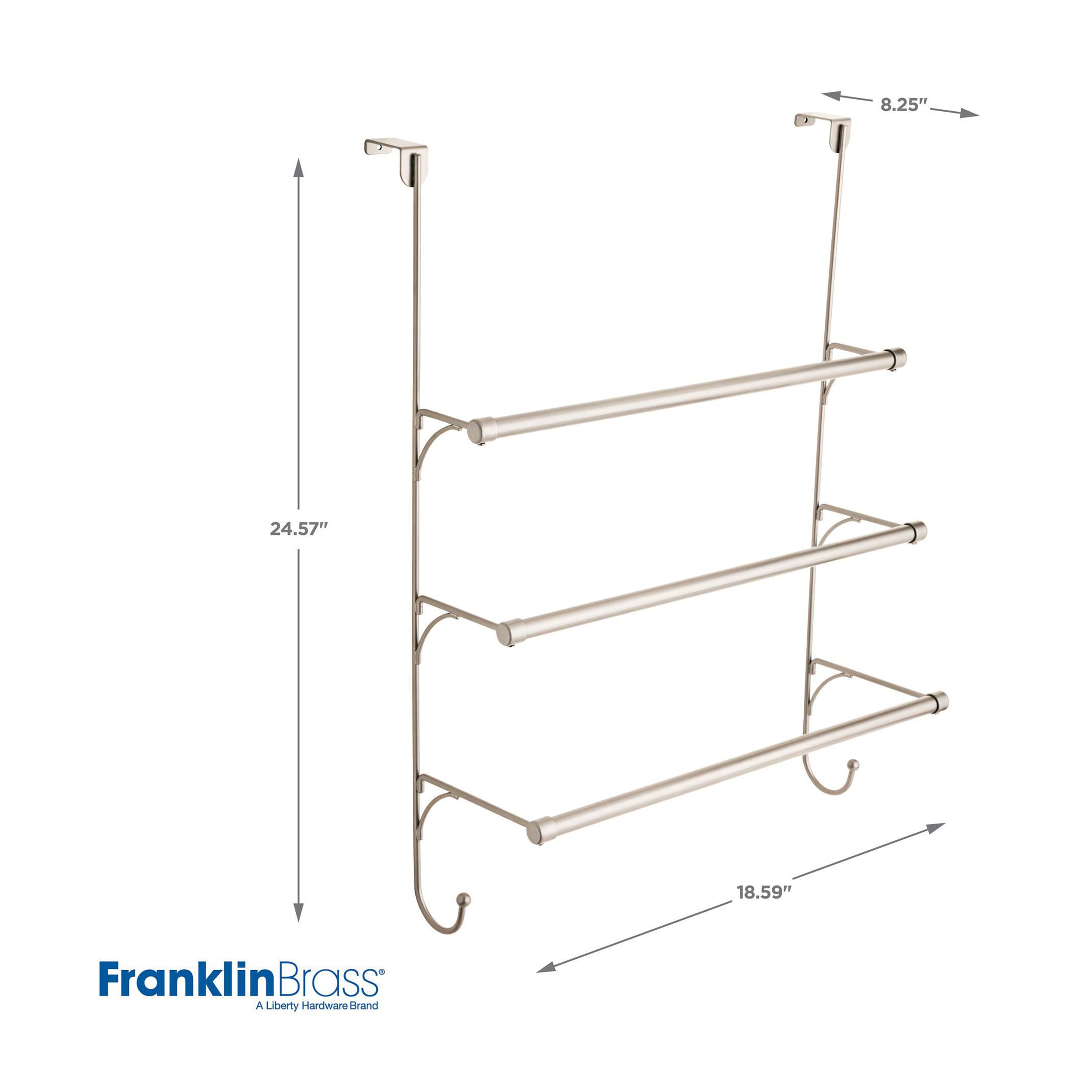 Franklin Brass 193153-Fn Over-The- Door Towel Rack, 18.59 X 8.25 X 24.57 Inches, Satin Nickel