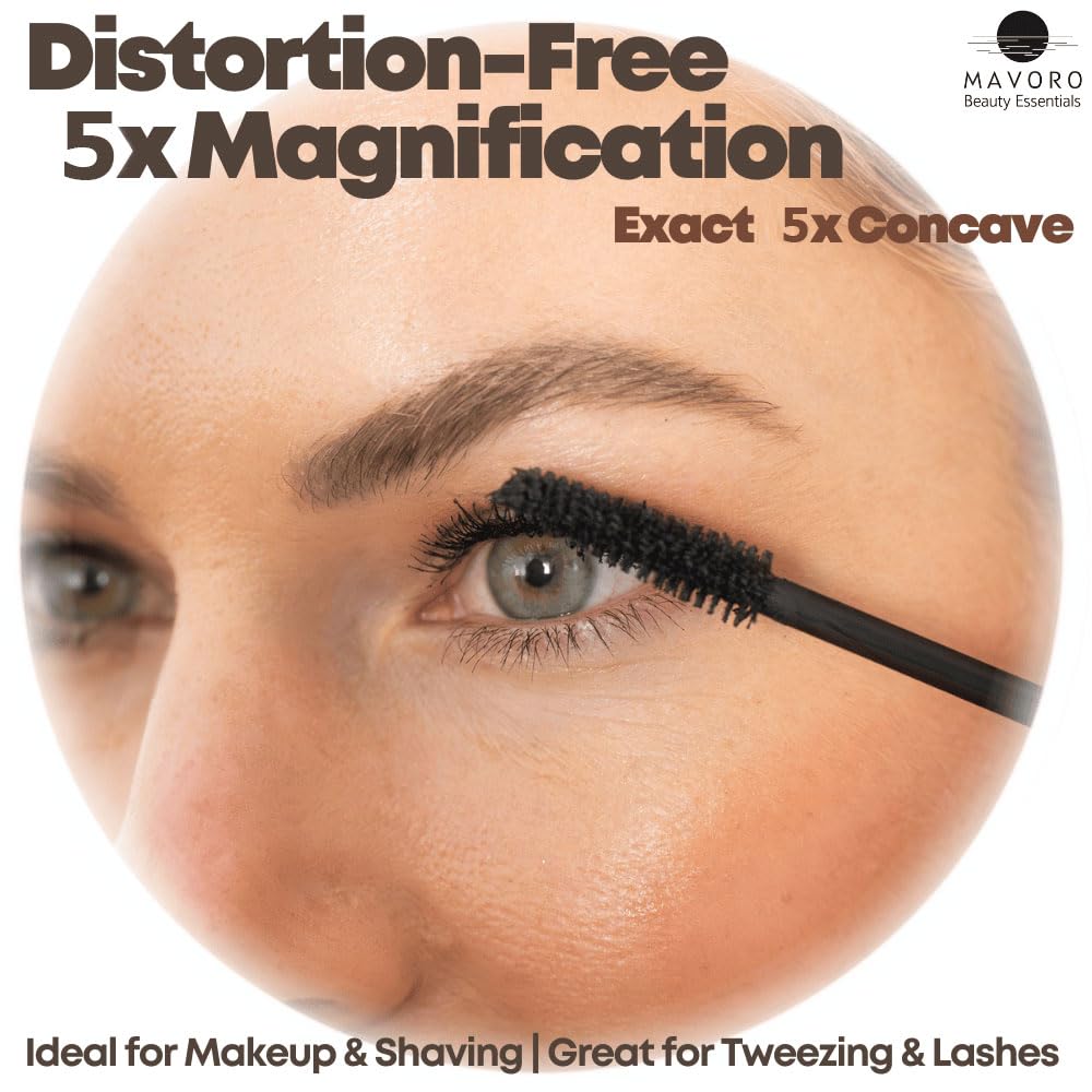 Magnifying Mirror With 3 Suction Cups 9 Inch (5X Magnification)