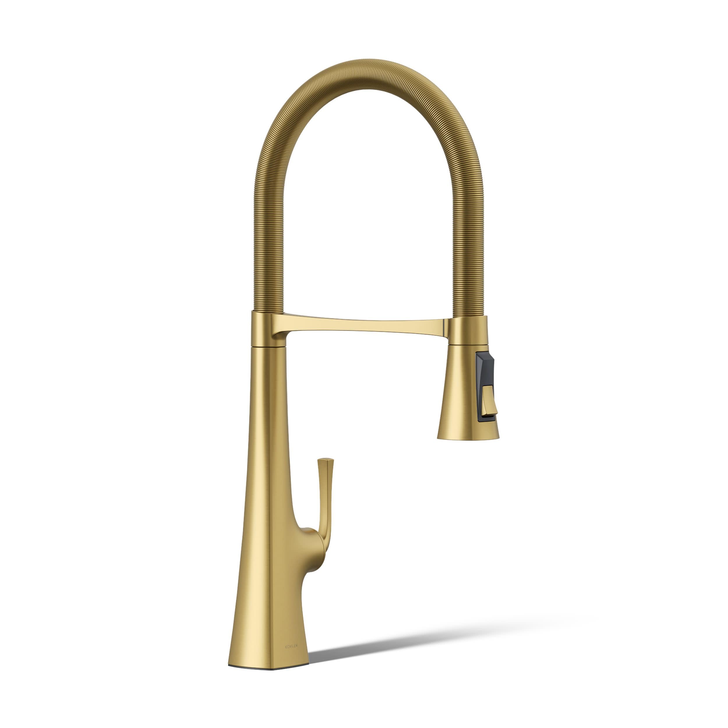 KOHLER K-22060-2MB Graze Kitchen Sink Faucet, Vibrant Brushed Moderne Brass