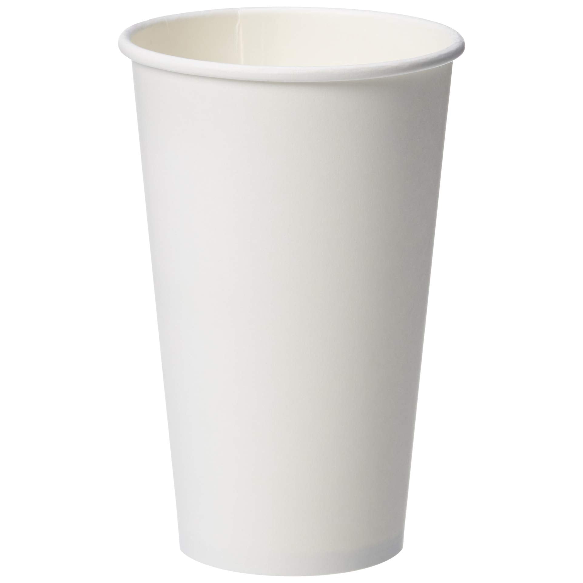 Amazon Basics Compostable Disposable Coffee Cups for Hot Beverage and Cold Drinks, LeakProof Paper, 16 Ounces, White, 500 Count