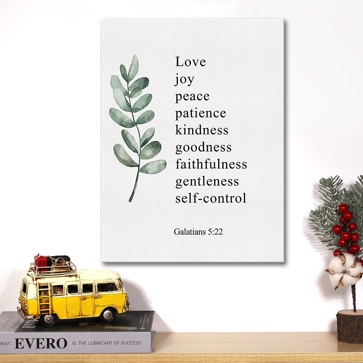 Christian Canvas Wall Art Galatians 5:22 Fruit Of The Spirit Canvas Print Positive Scripture Canvas Painting Home Wall Decor Fra