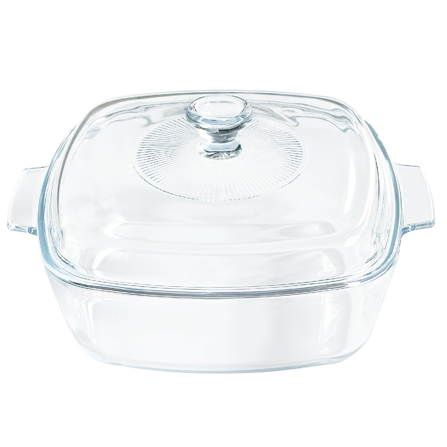 VIPHIEC Small Tempered Glass Casserole Dish for Oven with Lid, Square Microwave Oven Baking Dish with Glass Lid, 0.8L, Clear