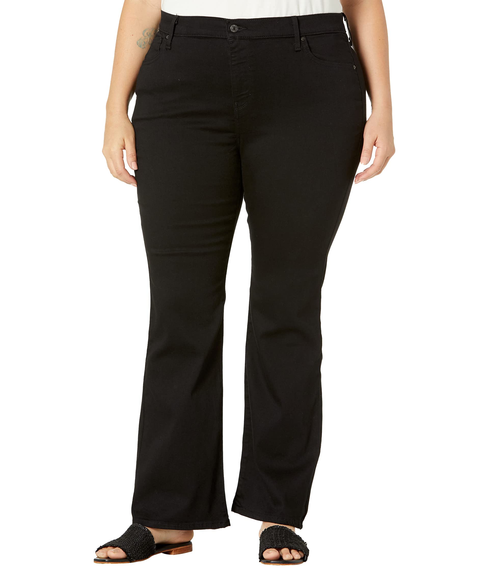 Levis Womens 725 Plus-Size High Rise Bootcut, Soft Black (Waterless), 35 Regular