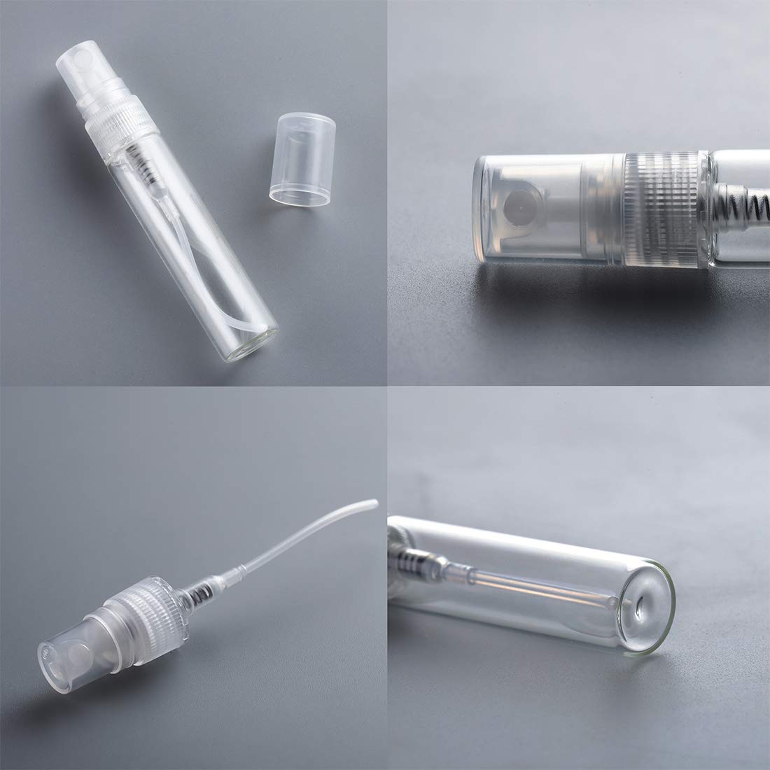30Pcs 3Ml/0.101 Oz Portable Mini Refillable Clear Glass Empty Sprayer Perfume Bottles Cosmetic Atomizers Spray Bottle Container