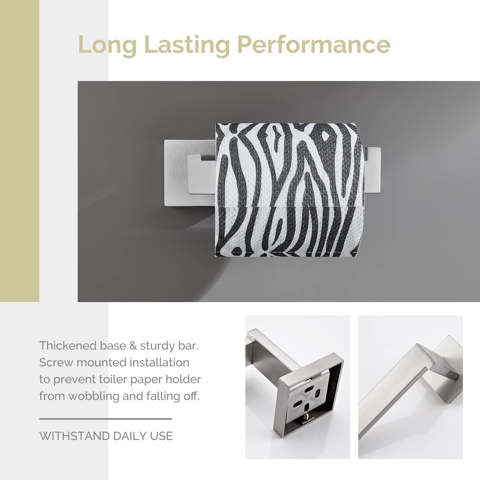 Toilet Paper Holder Brushed Nickel, Angle Simple Sus304 Stainless Steel Bathroom Tissue Holder, Open Arm Toilet Tissue Roll Hang